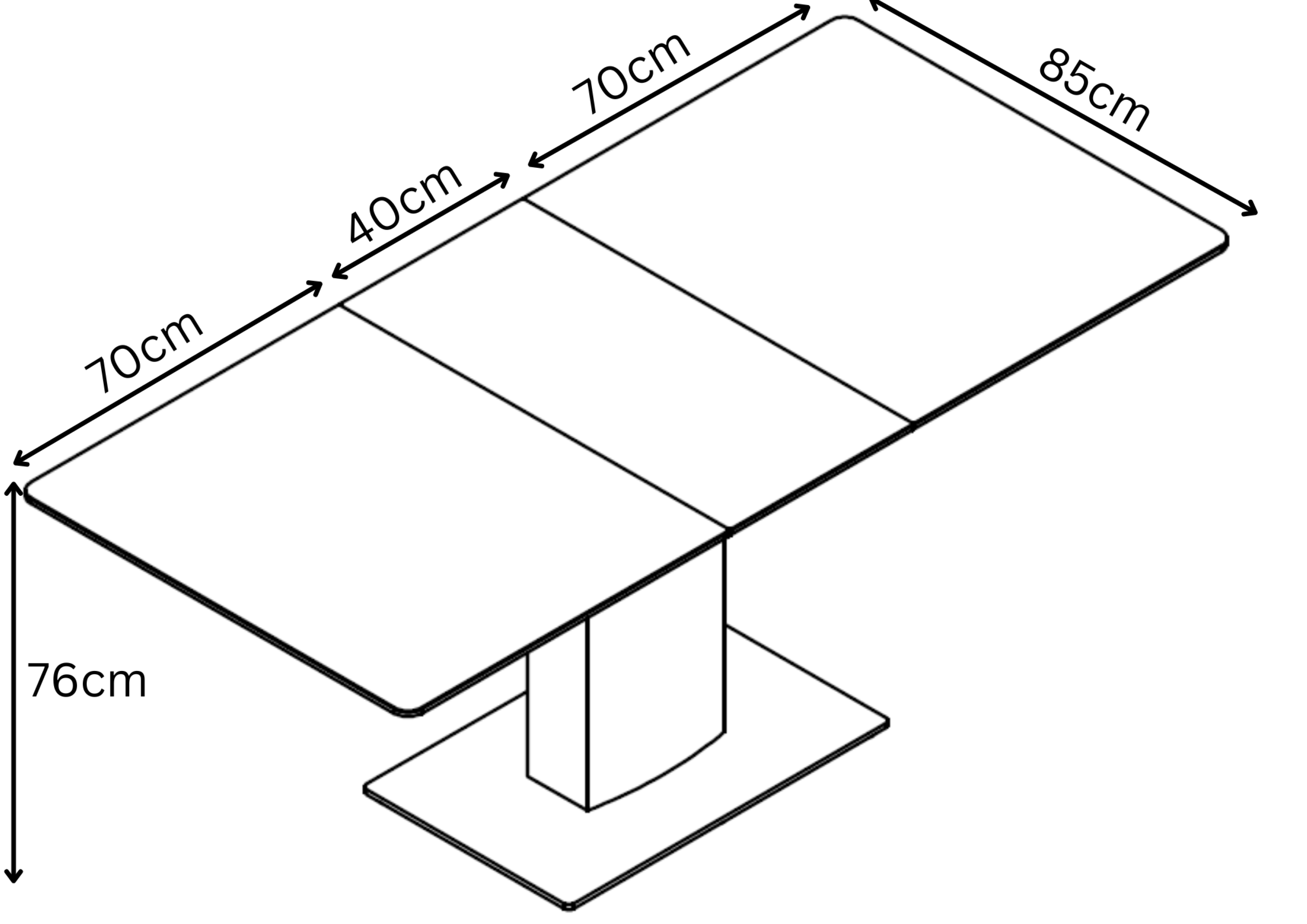 Pavoni 140-180cm Ceramic Auto-Rise Extending Dining Table