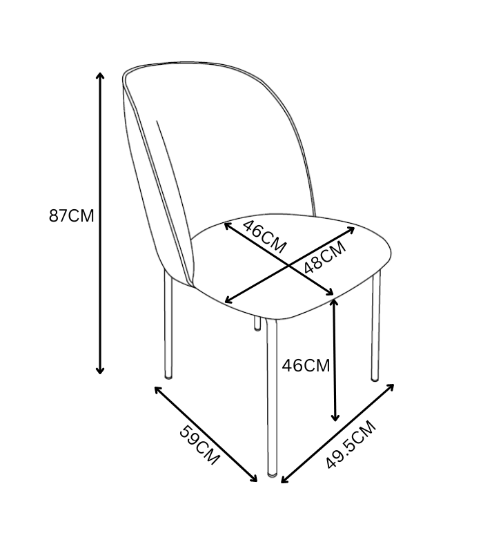 Cartier 2 Tone Grey Faux Leather/Fabric Dining Chair