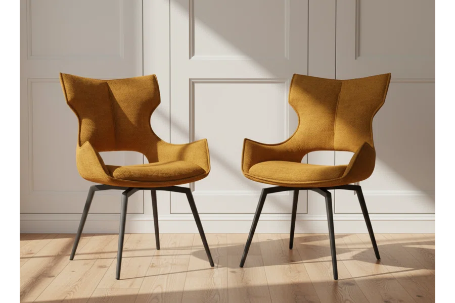 Raffaello Fabric Swivel Dining Chair