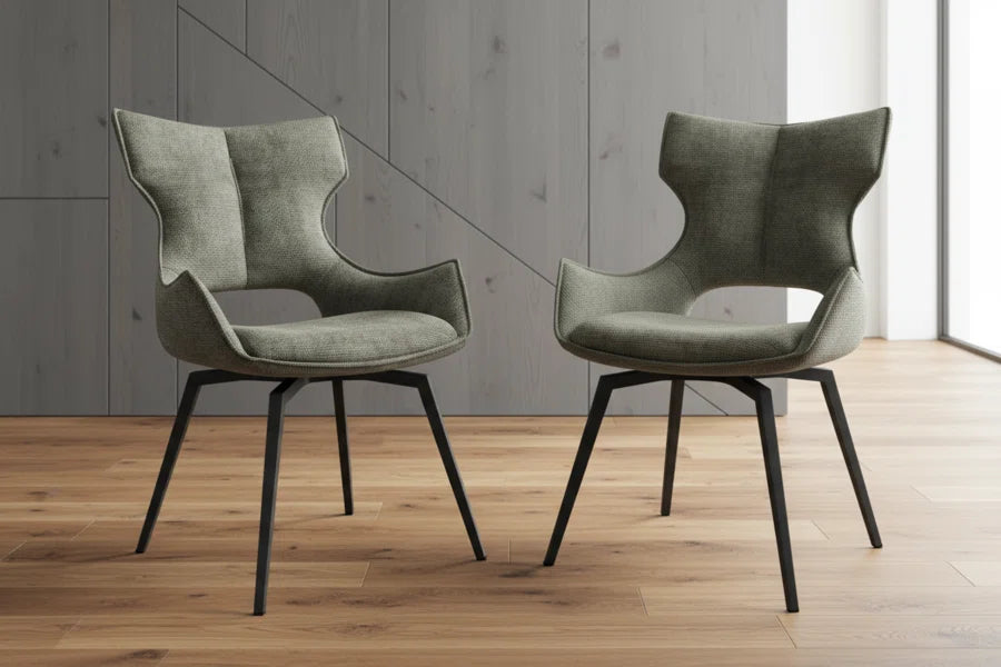 Raffaello Fabric Swivel Dining Chair