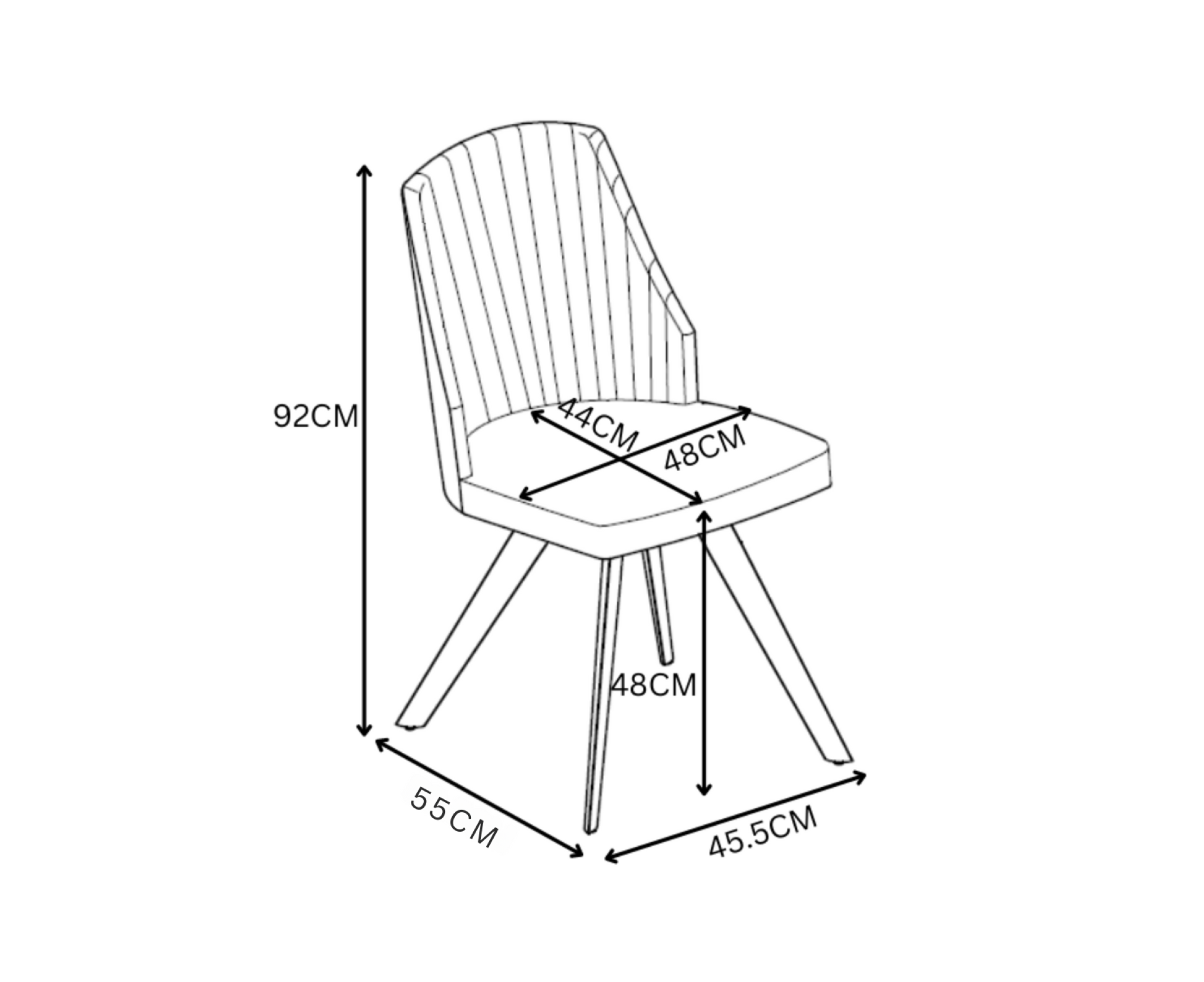 Azzaro Dark Grey Faux Leather Dining Chair