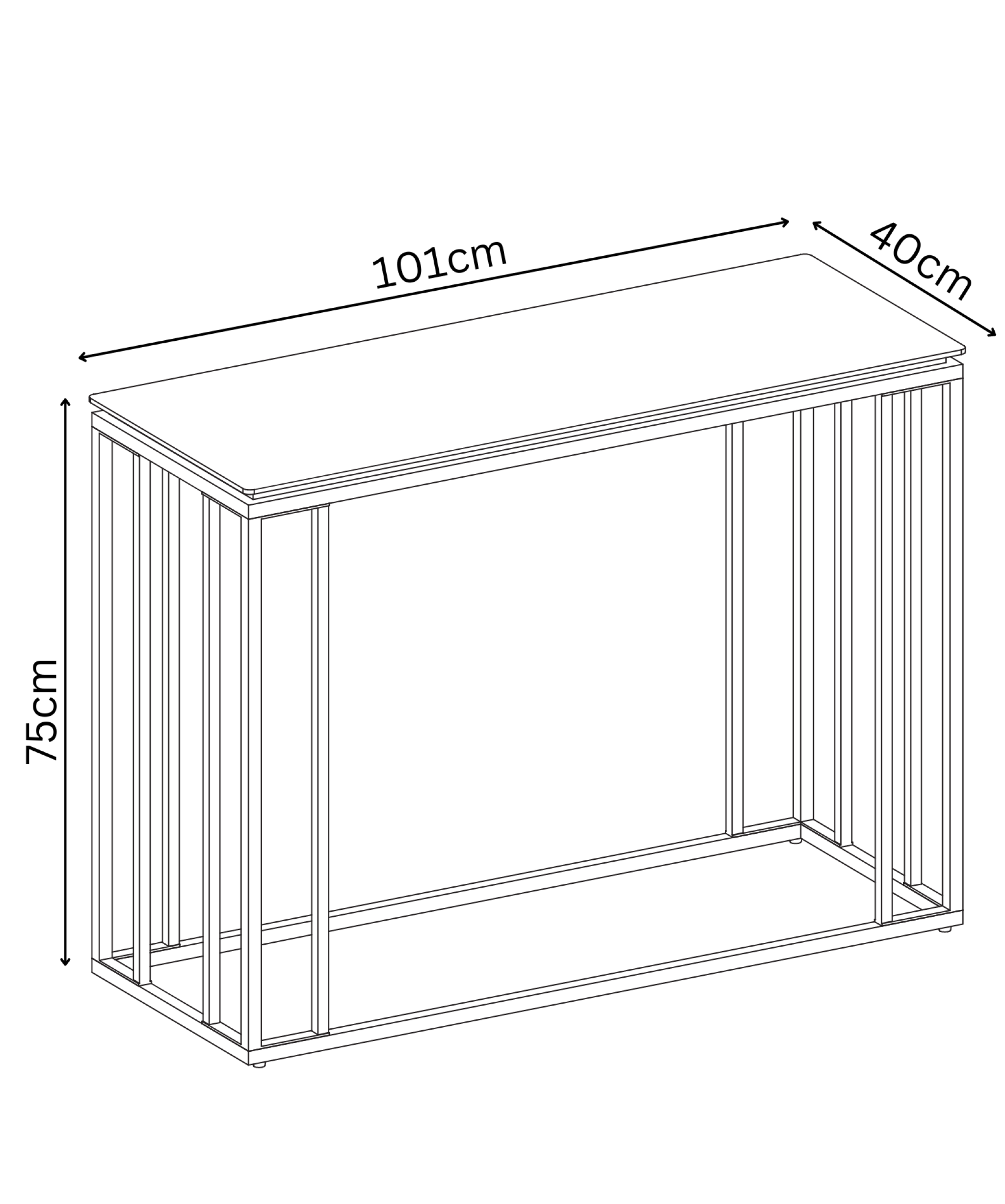 Capri Grey Ceramic Console Table