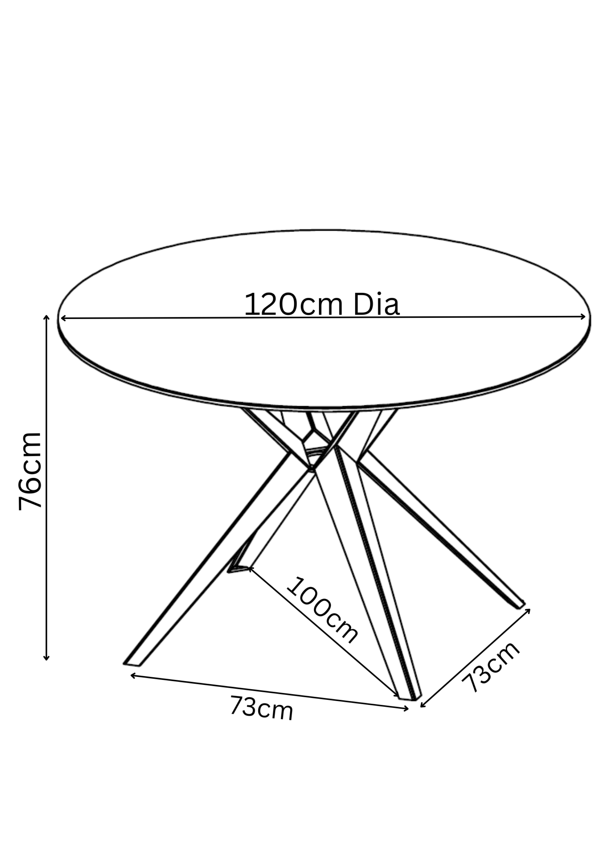 Vitalli 120cm Round Ceramic Dining Table