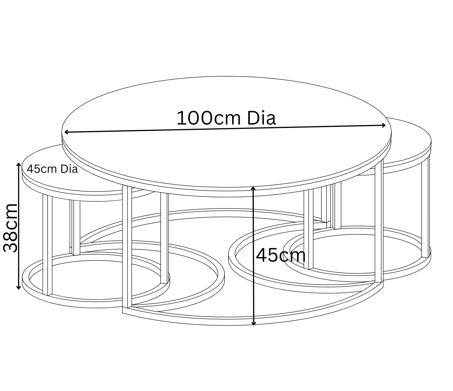 Orlando Clear Glass Coffee Table Set