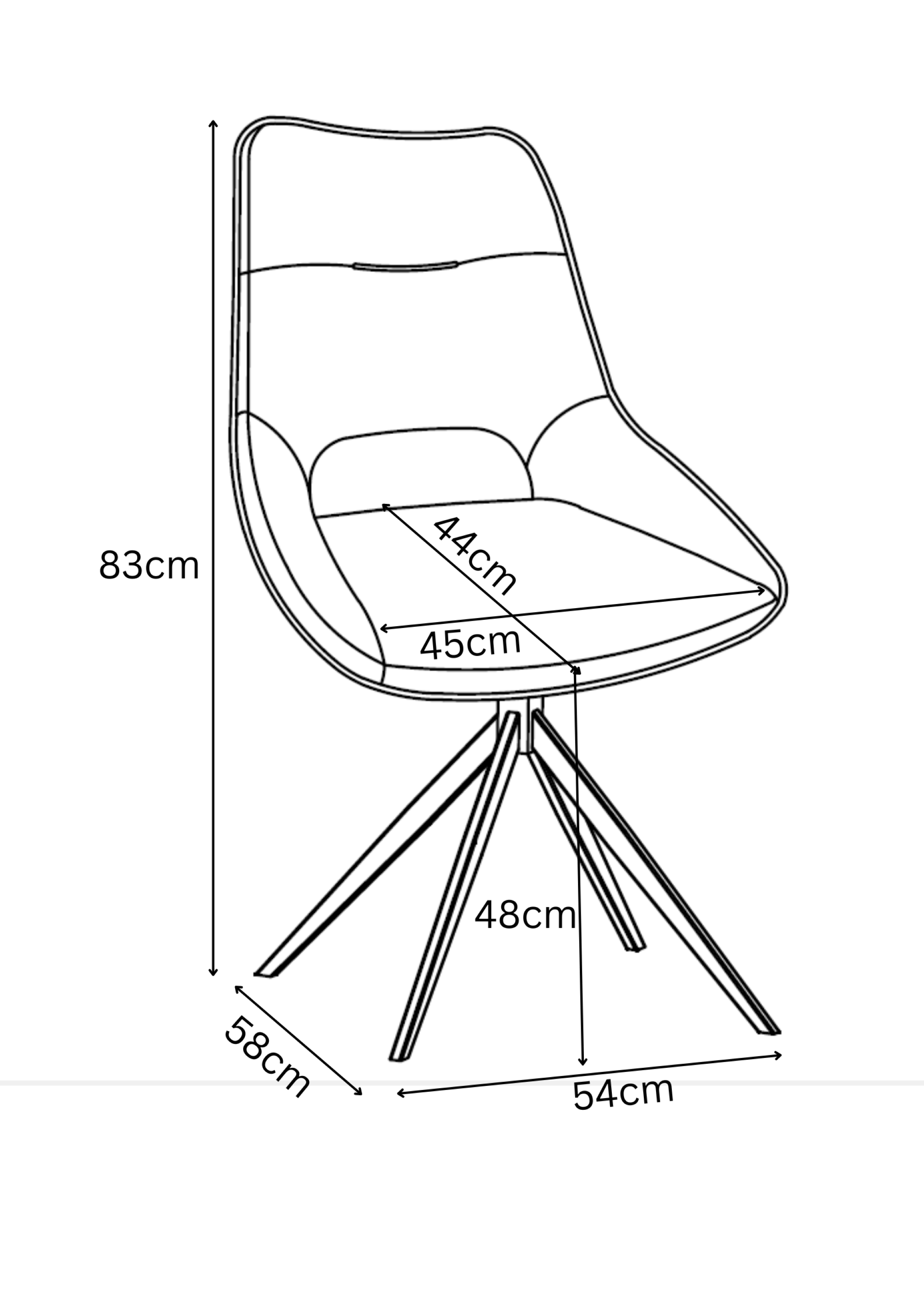 Cerutti Faux Leather Swivel Dining Chair