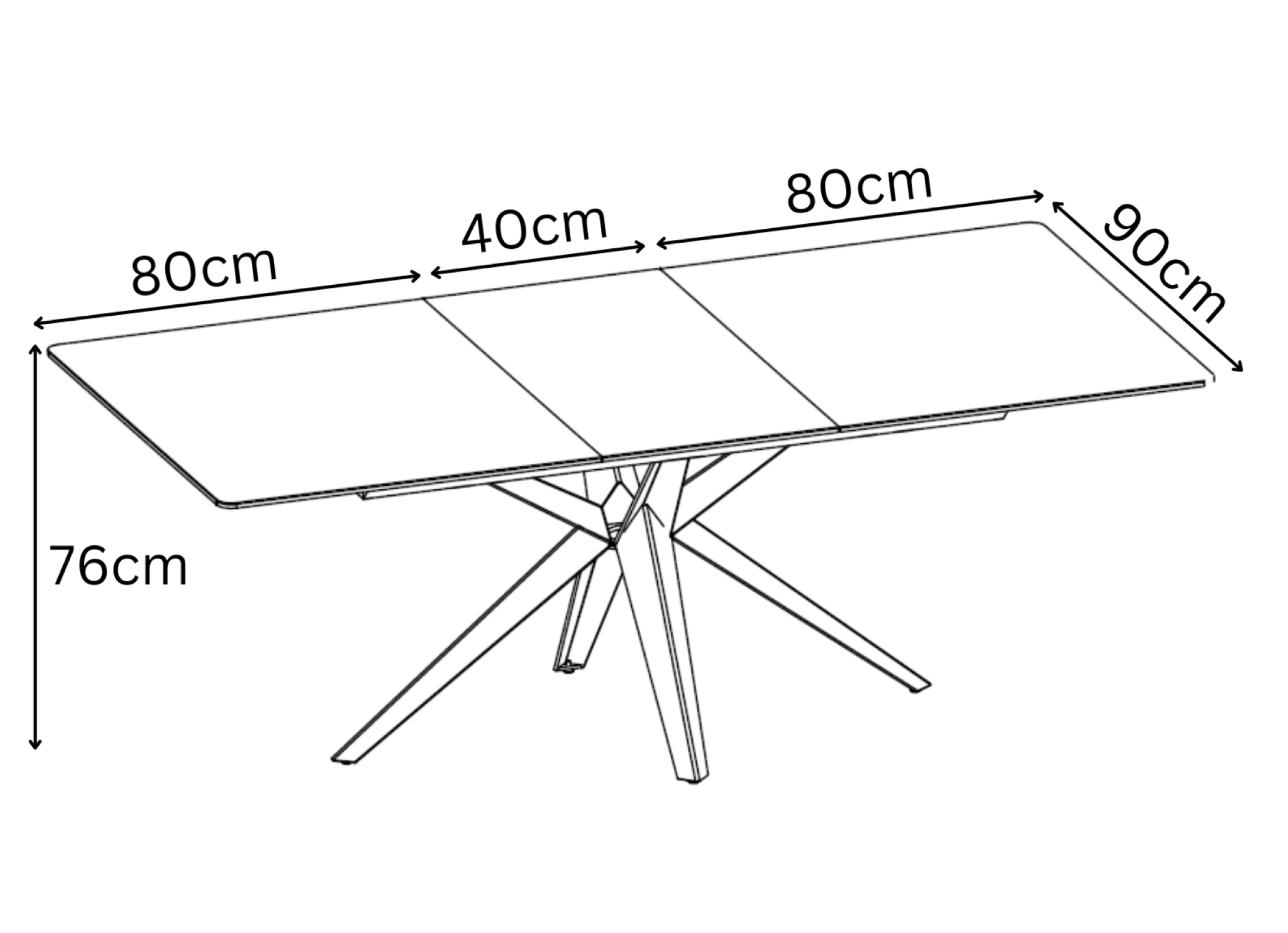 Vitalli 160-200cm Ceramic Pull-out Extending Dining Table