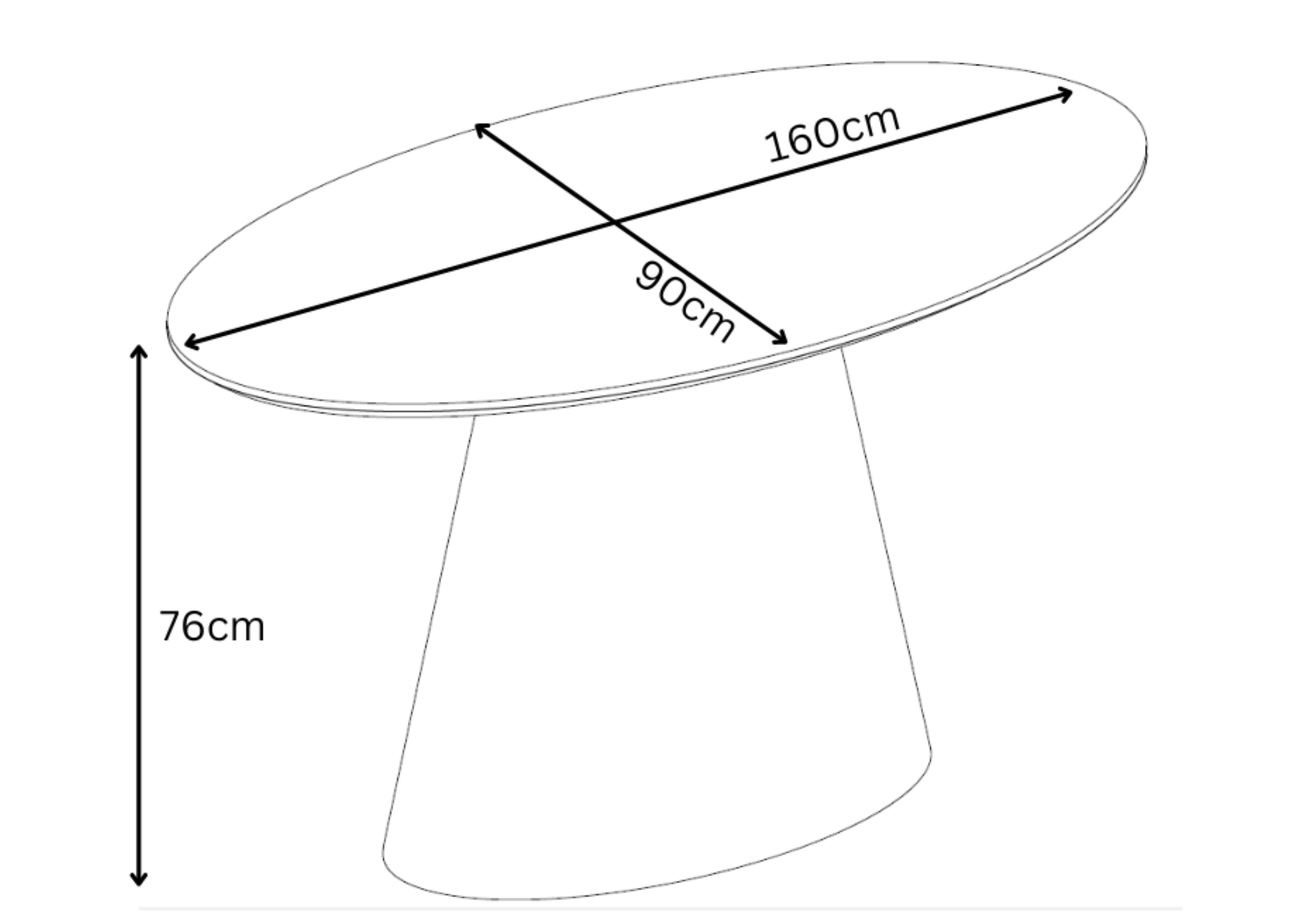 Simoni 160cm Oval Light Grey Melamine Dining Table