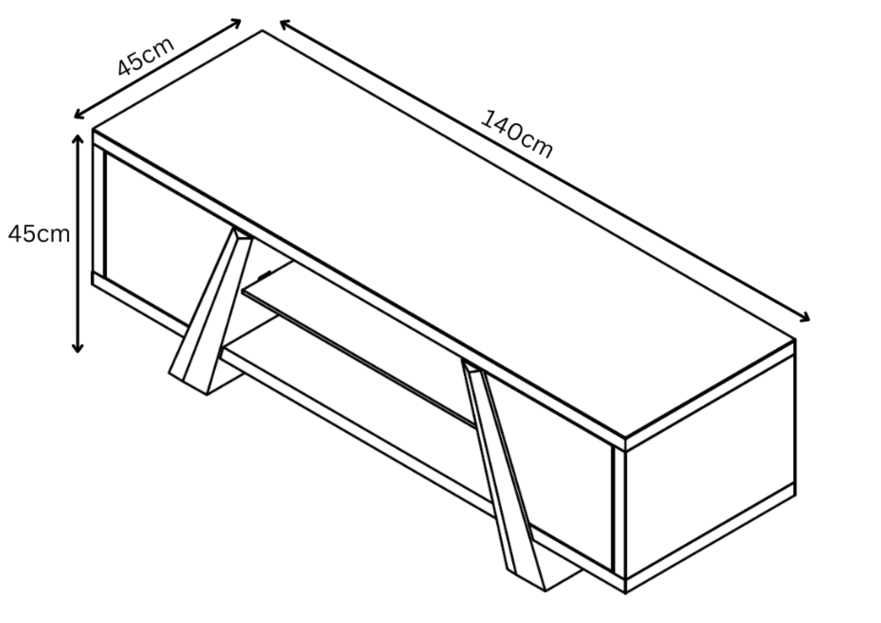 Lavante Grey Gloss Ceramic TV Unit