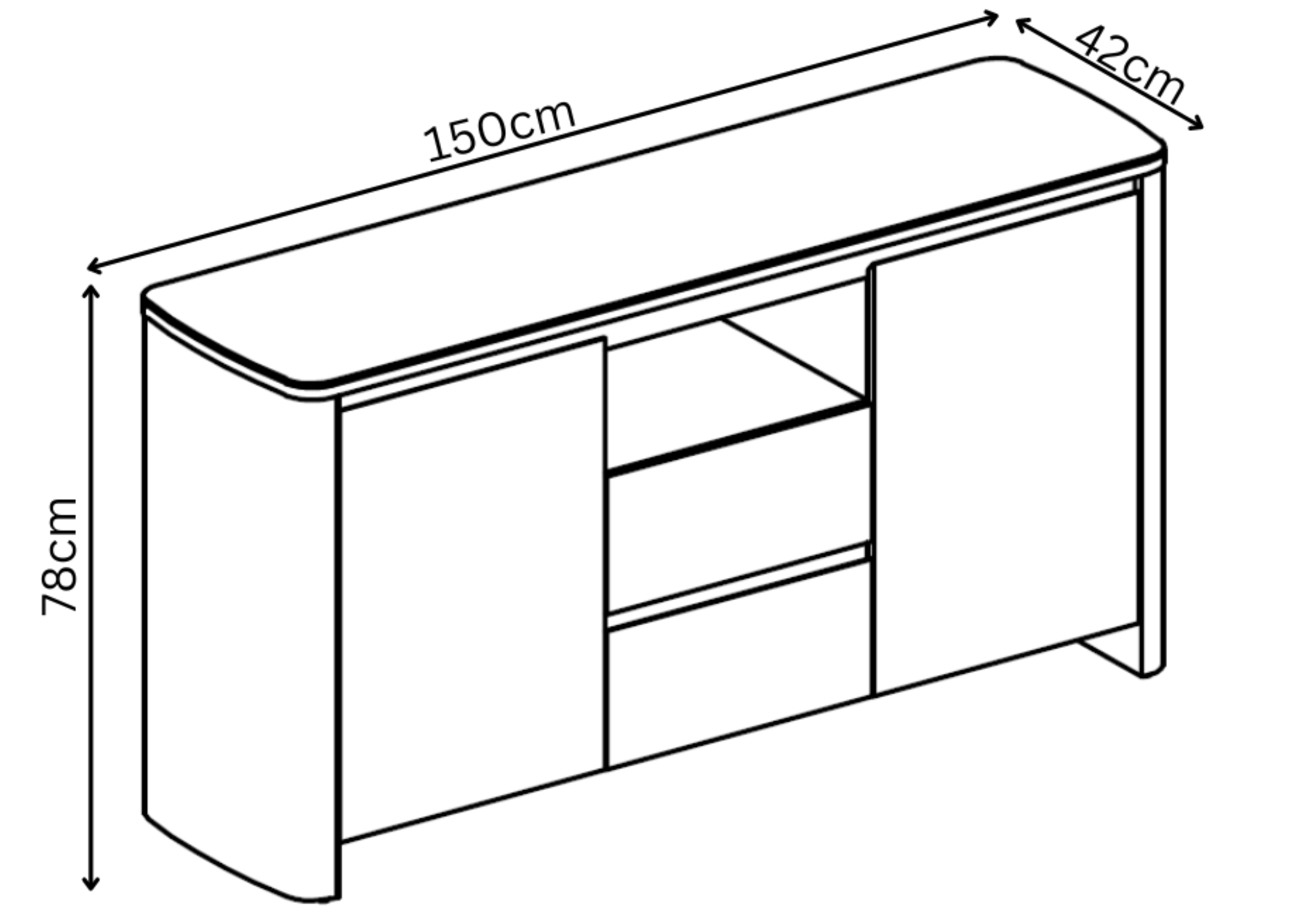 Milano Gloss White Ceramic Sideboard