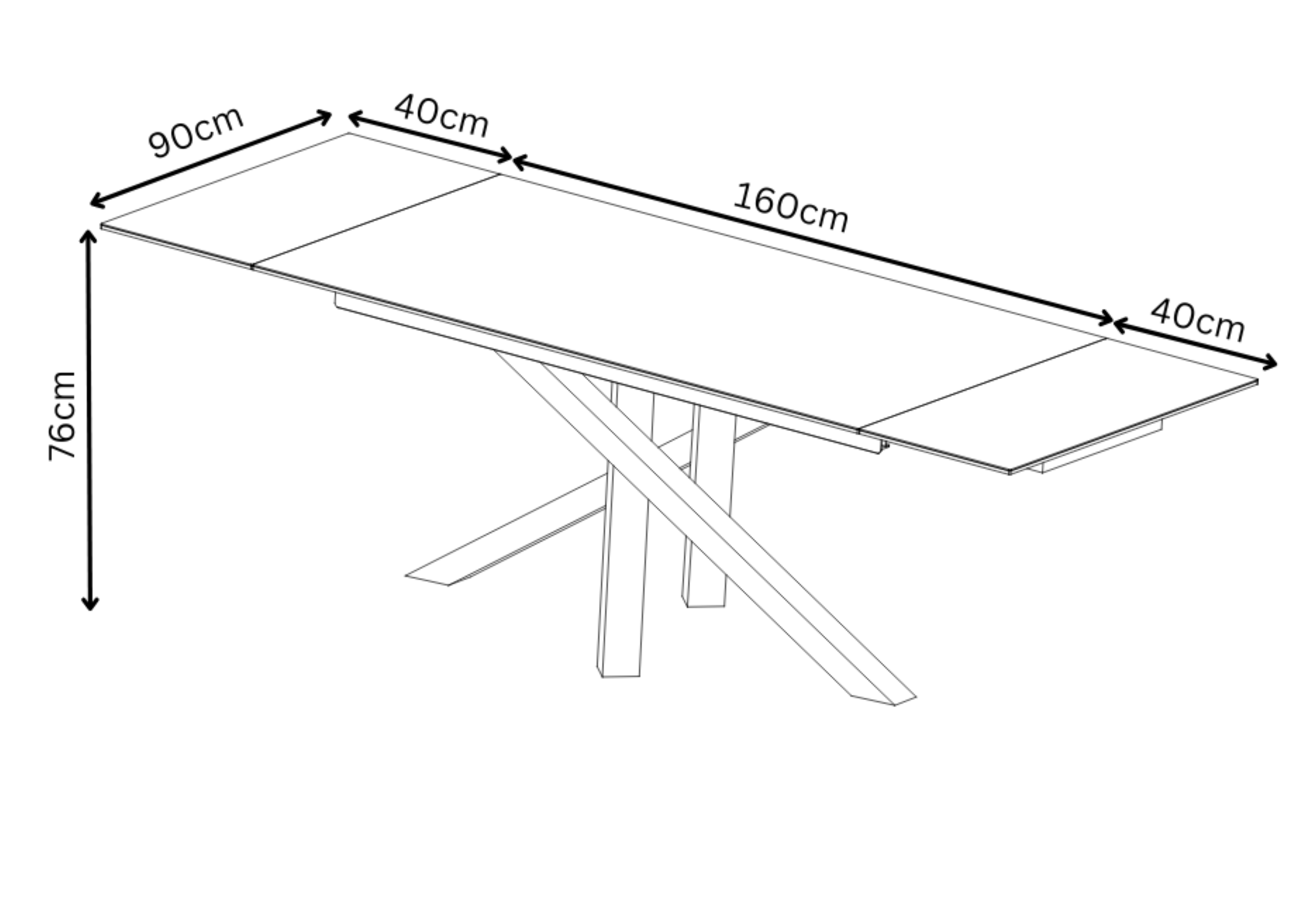 Brando 160-240cm Ceramic Pull-Out Extending Dining Table