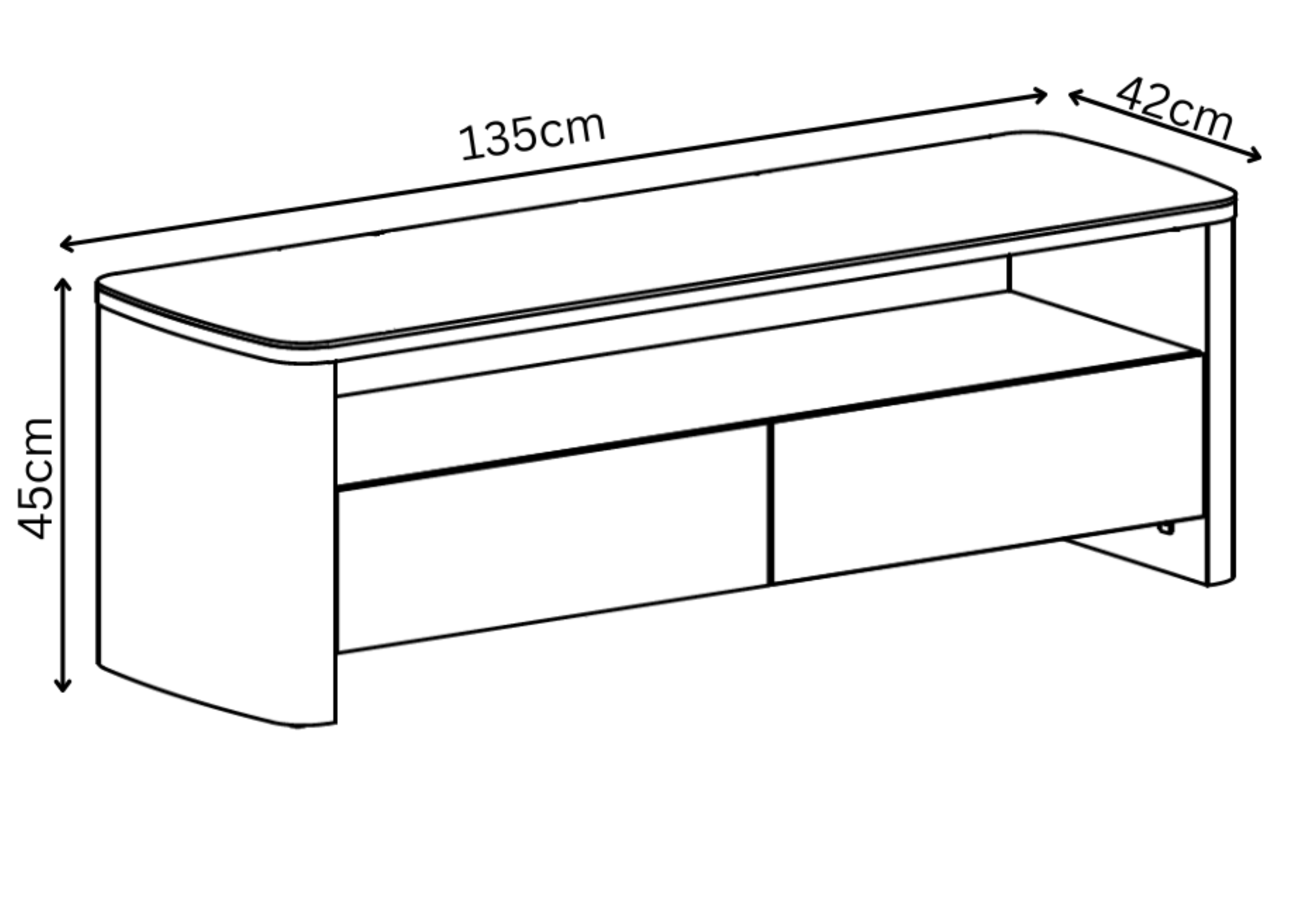 Milano Gloss White Ceramic TV Unit