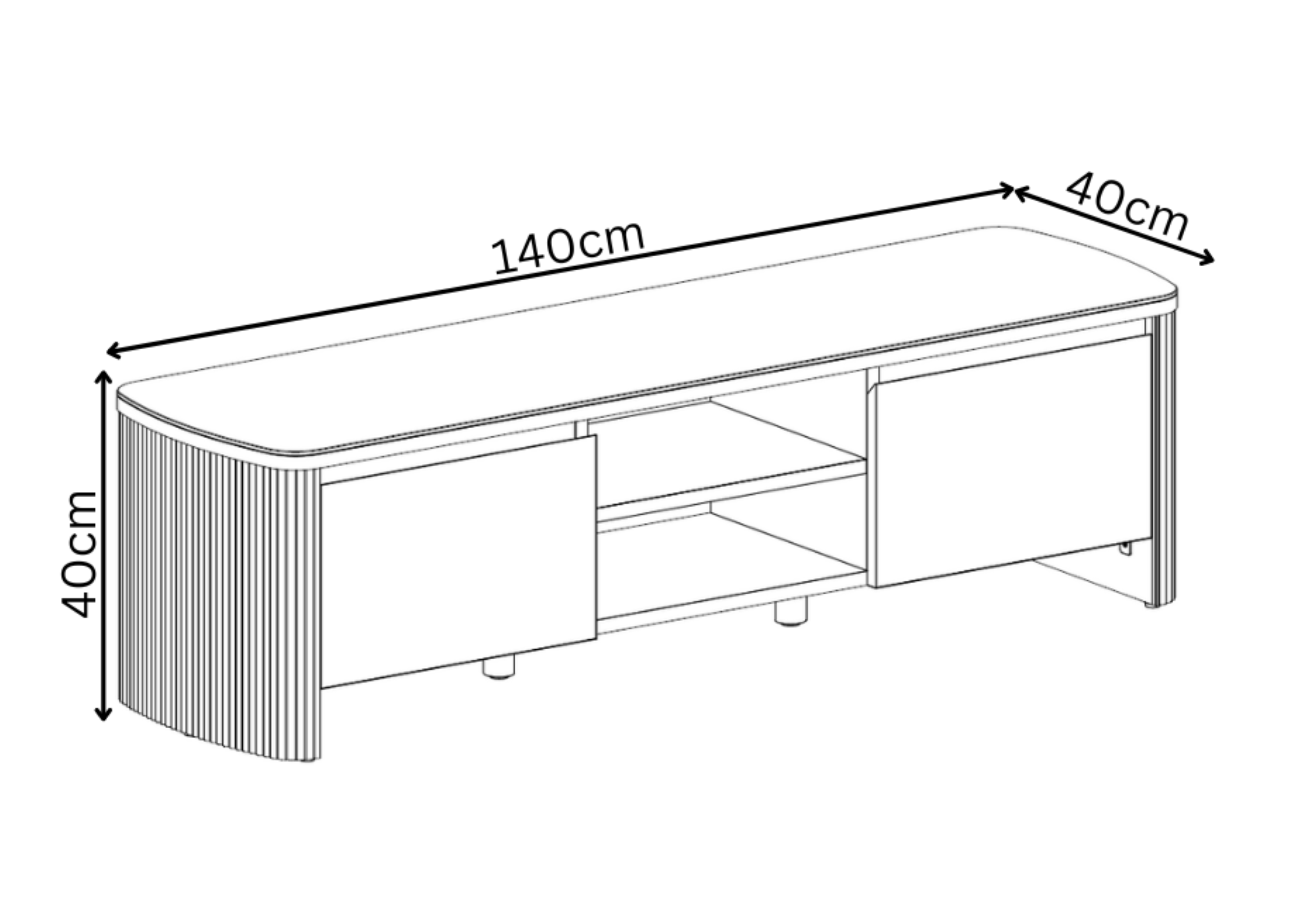 Roberto Gloss Grey Ceramic TV Unit