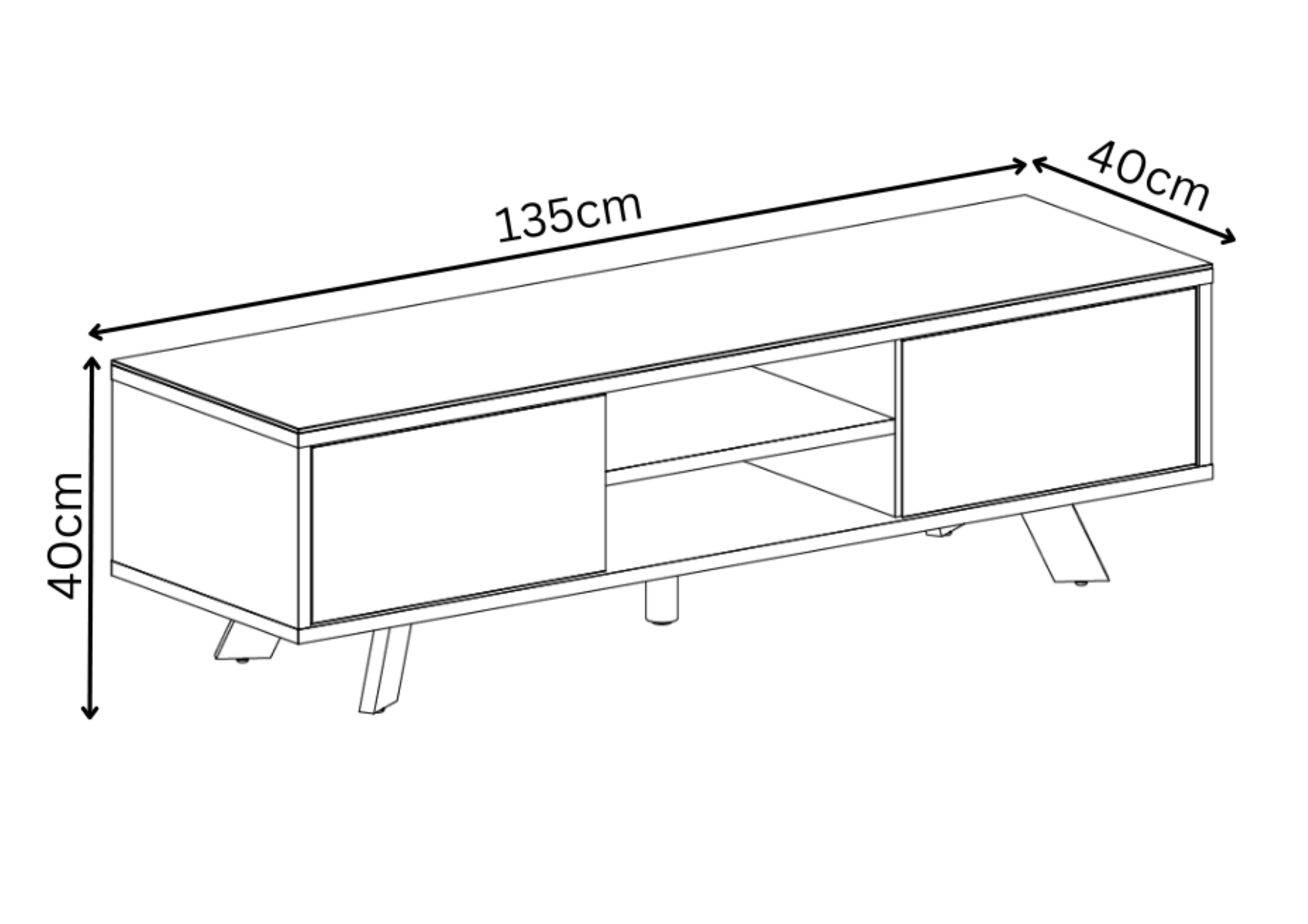Azzaro Matte Grey Ceramic TV Unit