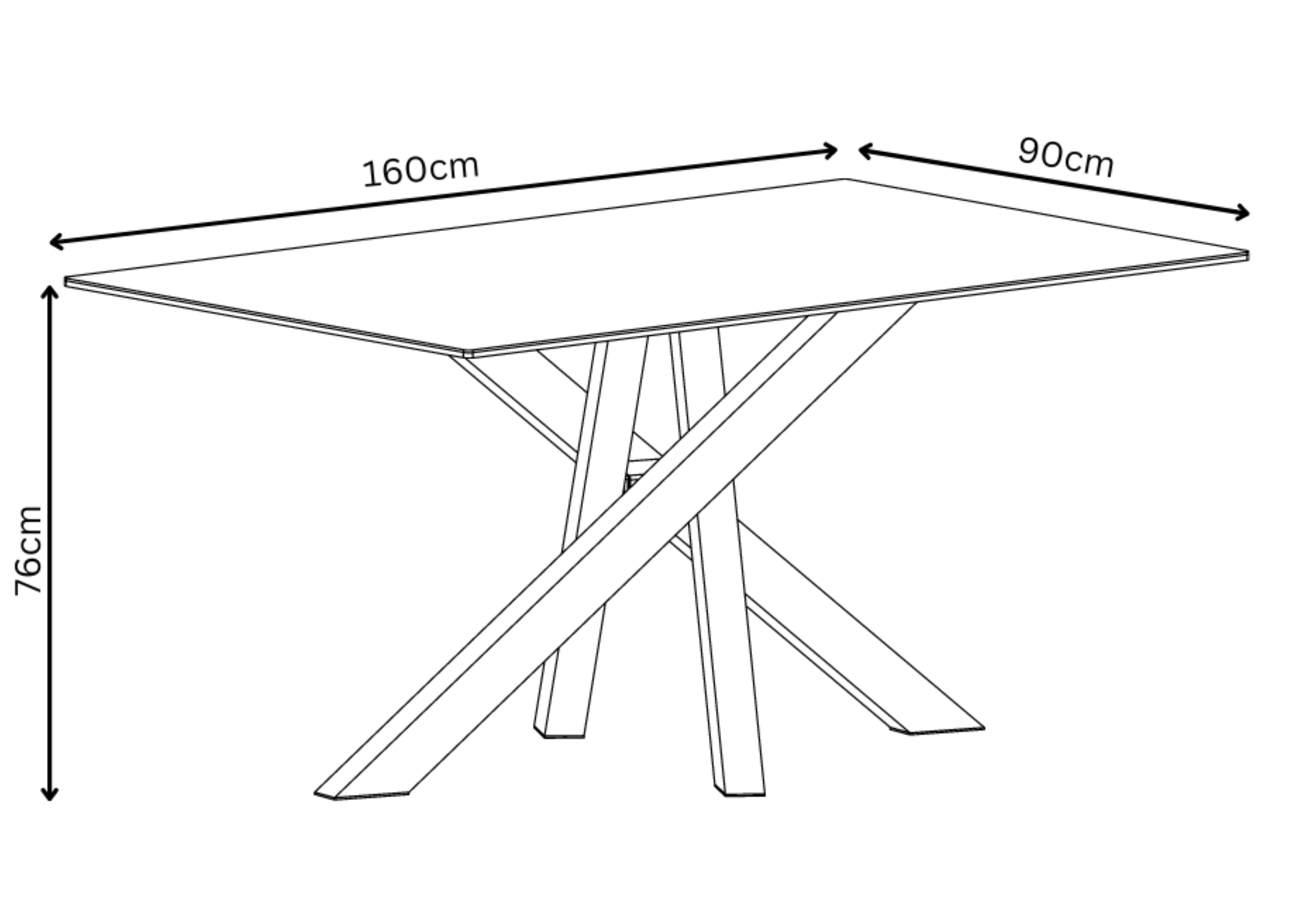 Brando 160cm Ceramic Fixed Dining Table