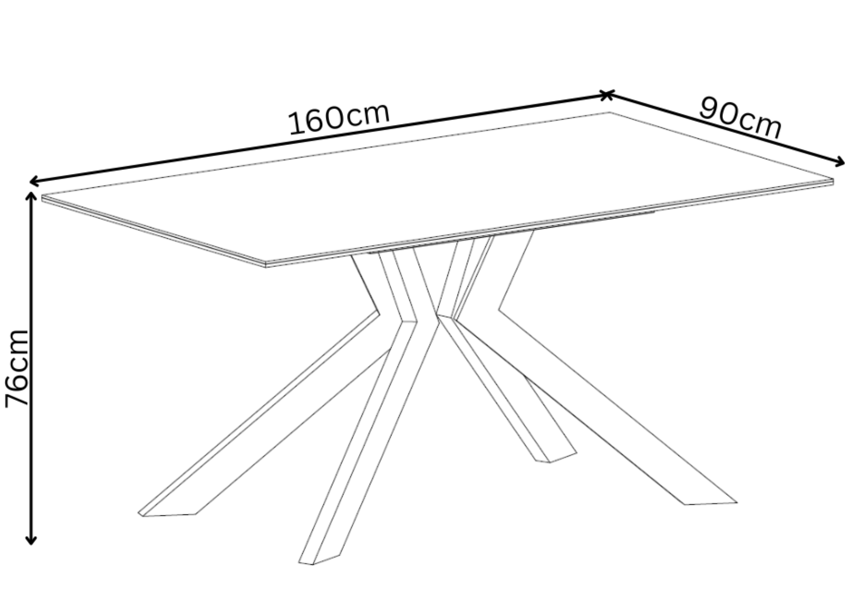 Azzaro 160cm Matte Grey Ceramic Fixed Dining Table