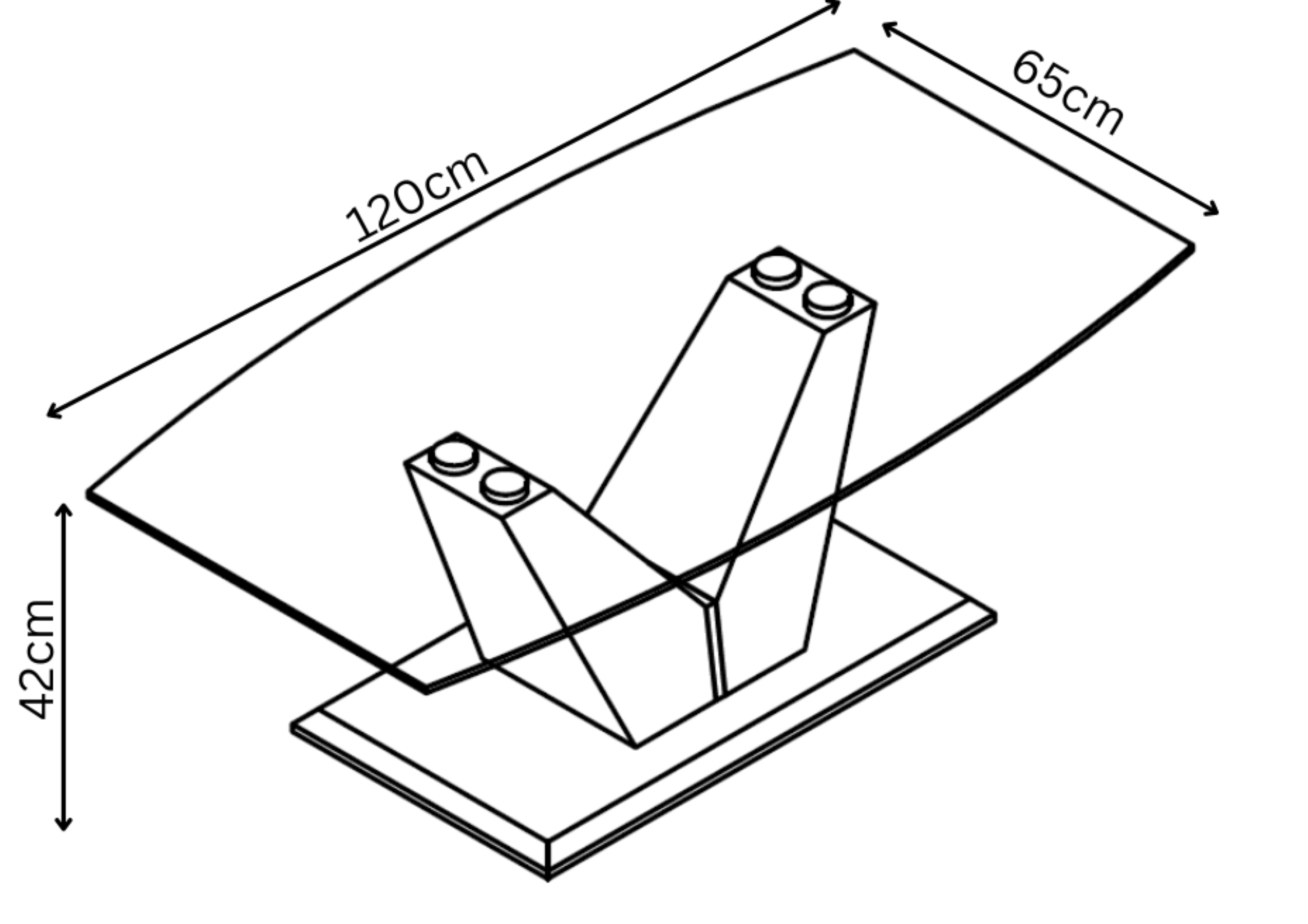 Dolce Clear Glass Coffee Table