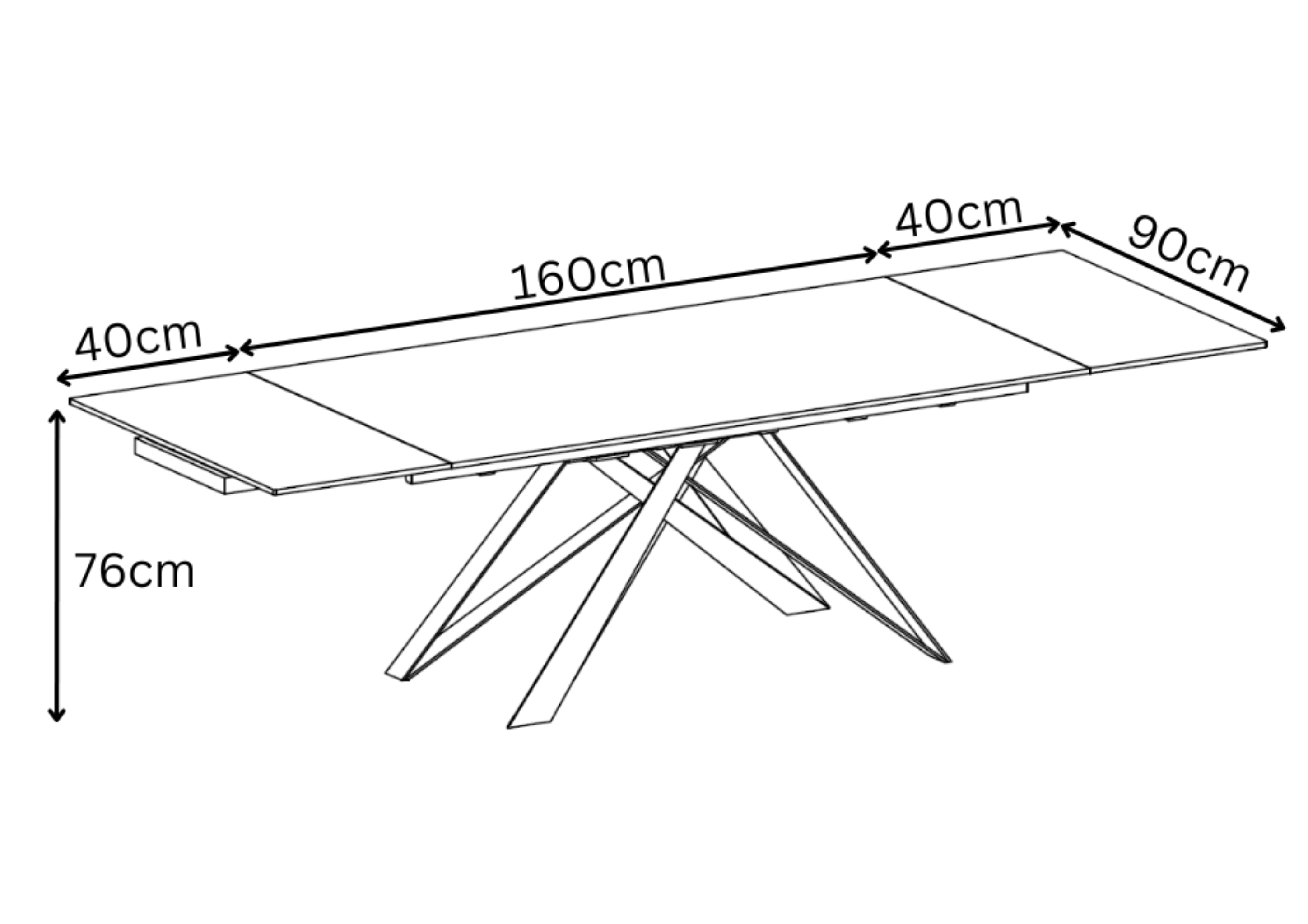 Visage 160-240cm Ceramic Pull-out Extending Dining Table