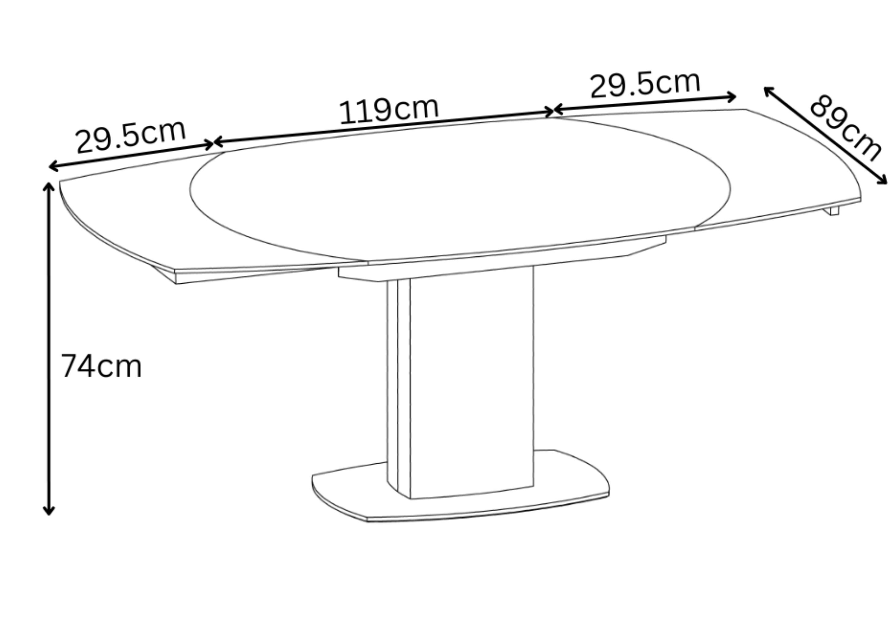 Olivia 130-190cm Glass Swivel Extending Dining Table