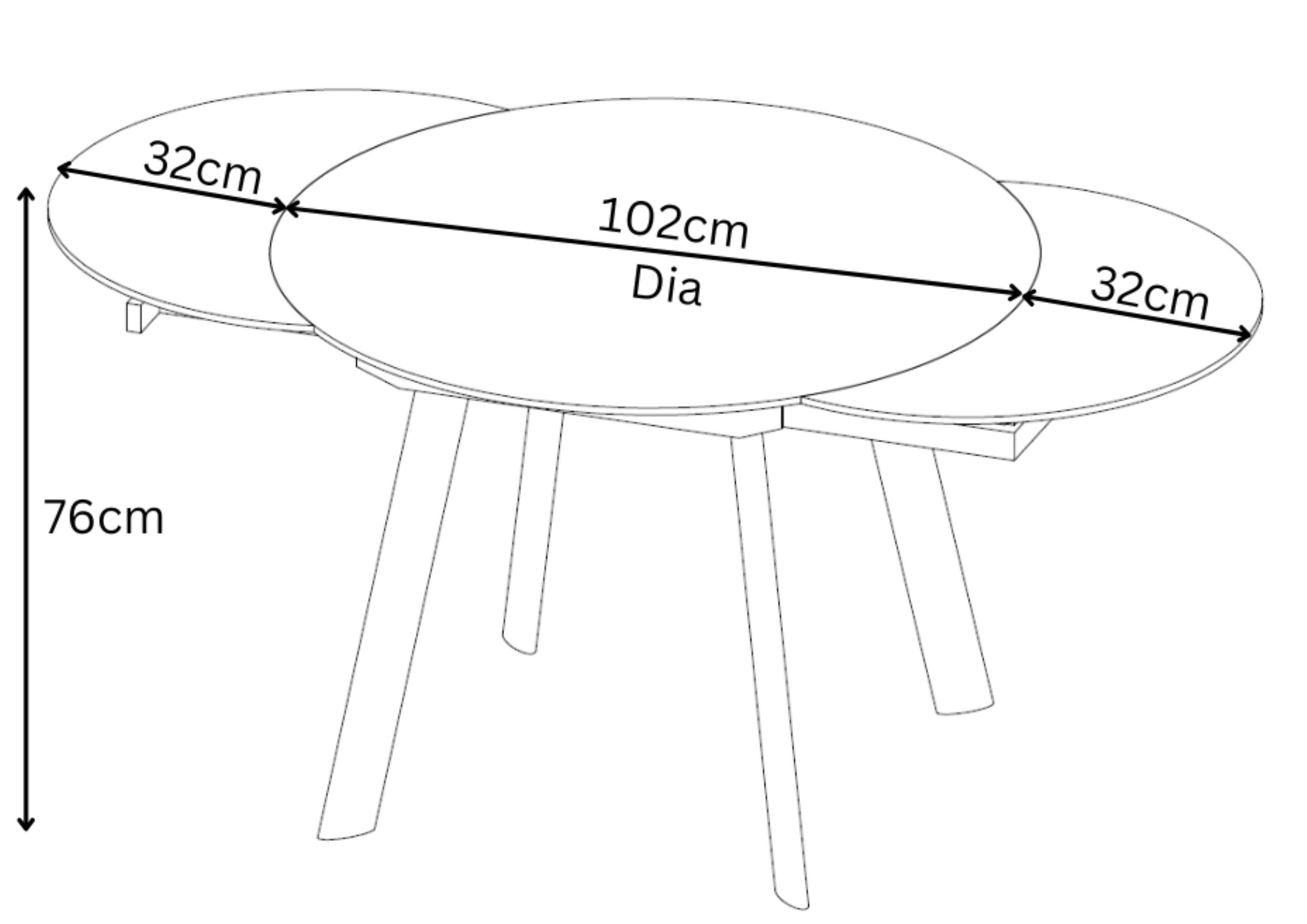 Omega 102-166cm Glass Swivel Extending Dining Table