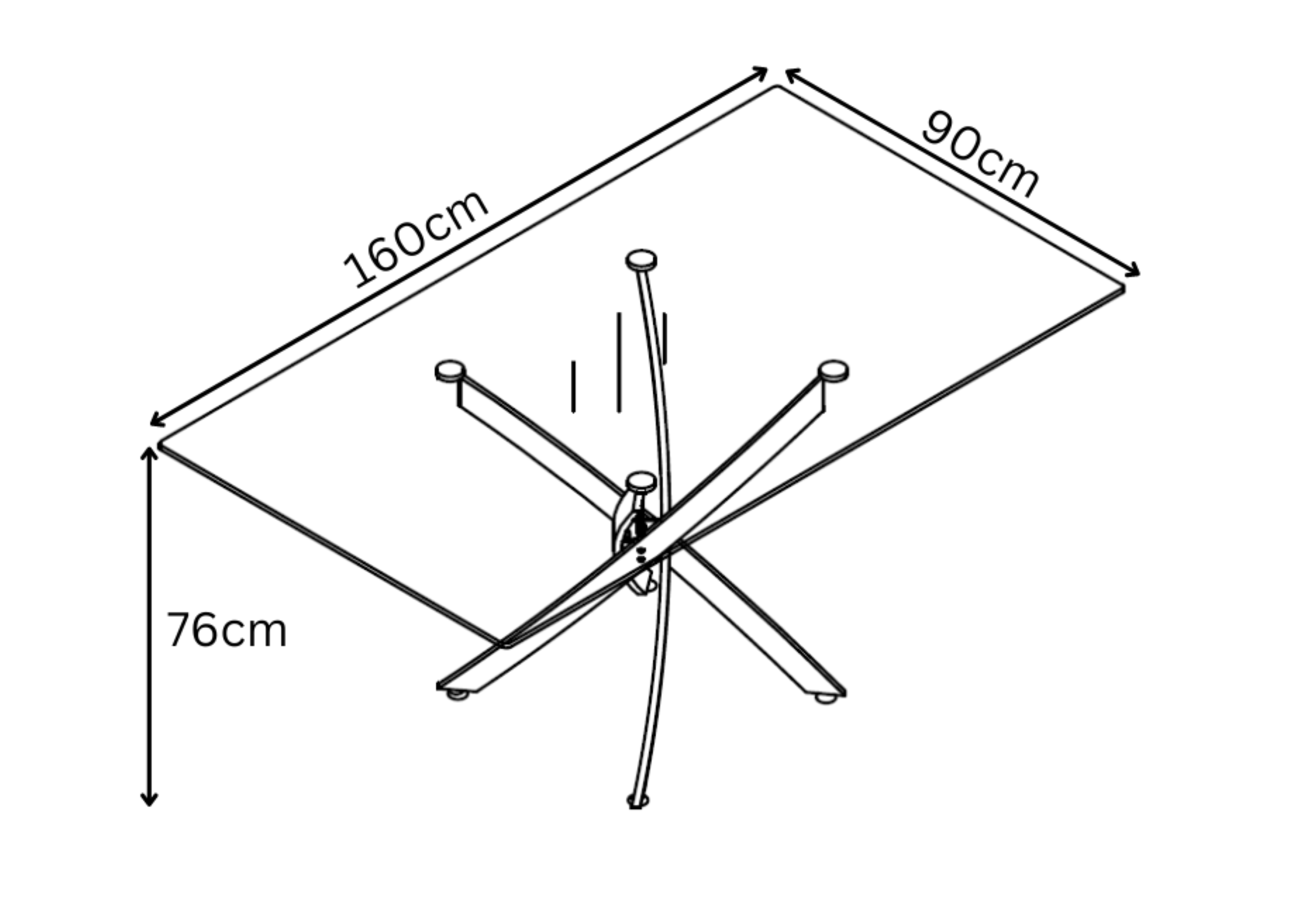 Clara 160cm Clear Glass Rectangle Dining Table