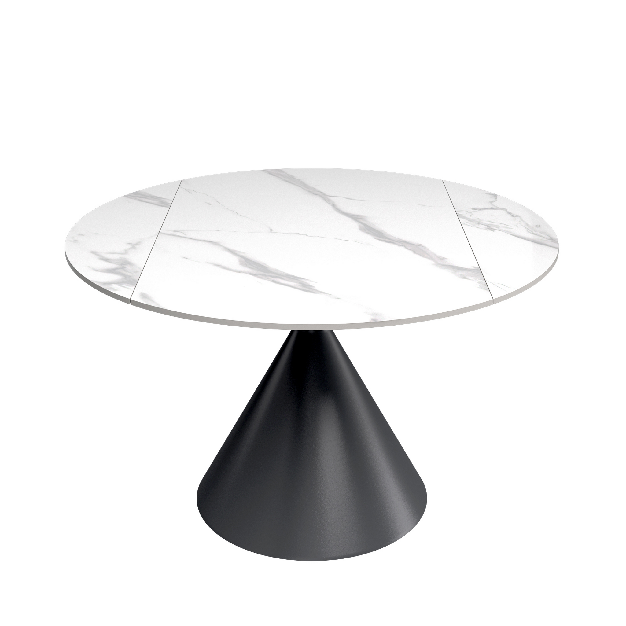 Alonso 135cm Round Ceramic Swivel Extending Dining Table