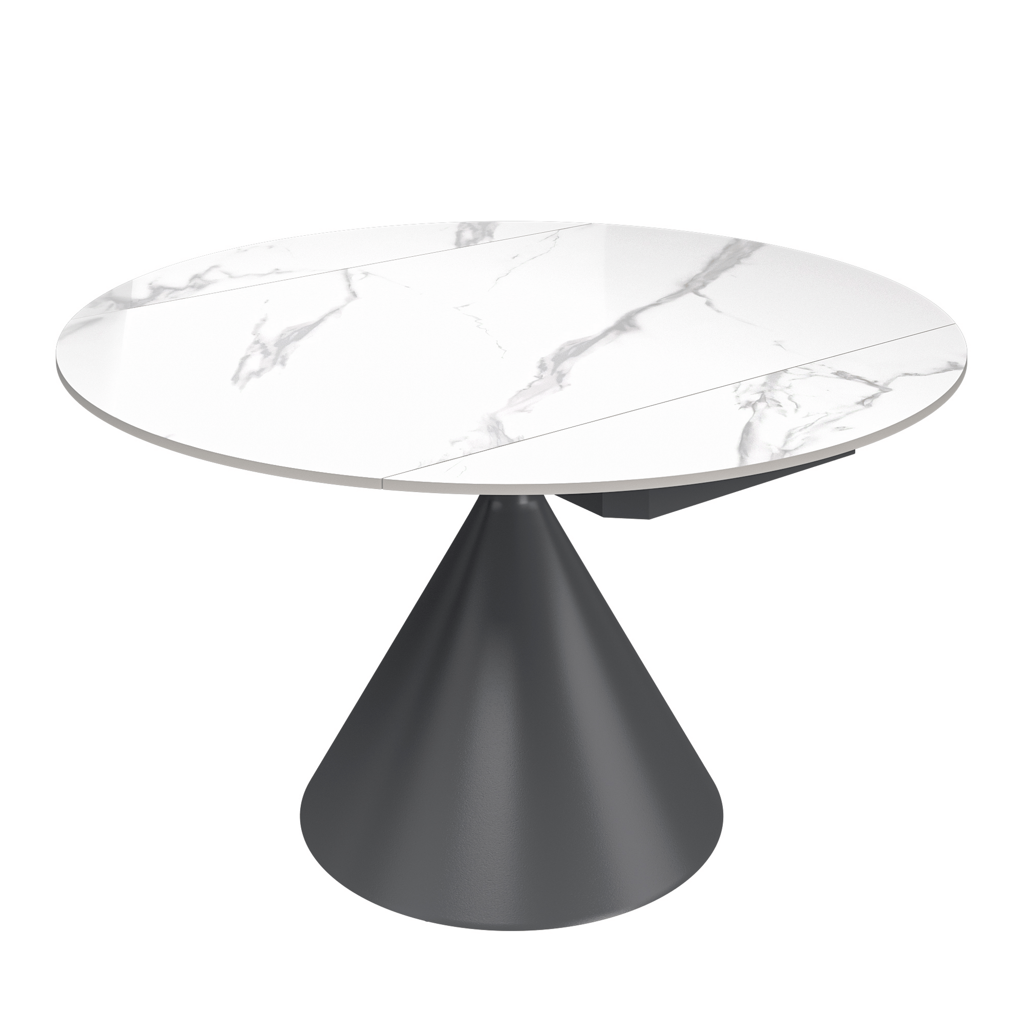 Alonso 135cm Round Ceramic Swivel Extending Dining Table