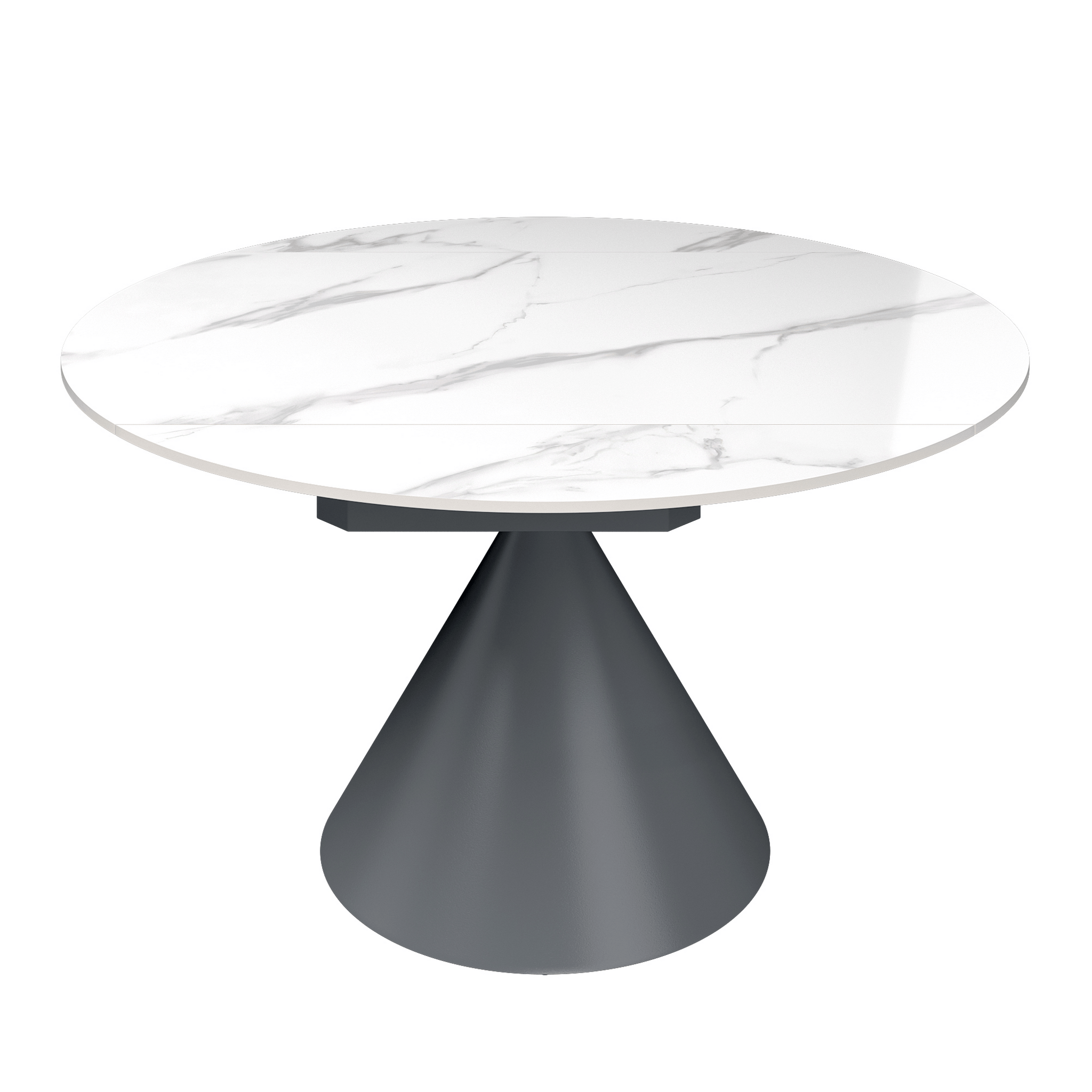 Alonso 135cm Round Ceramic Swivel Extending Dining Table