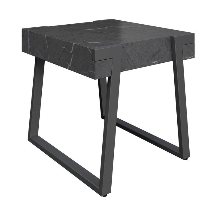 Alpina Grey Marble Effect Side Table