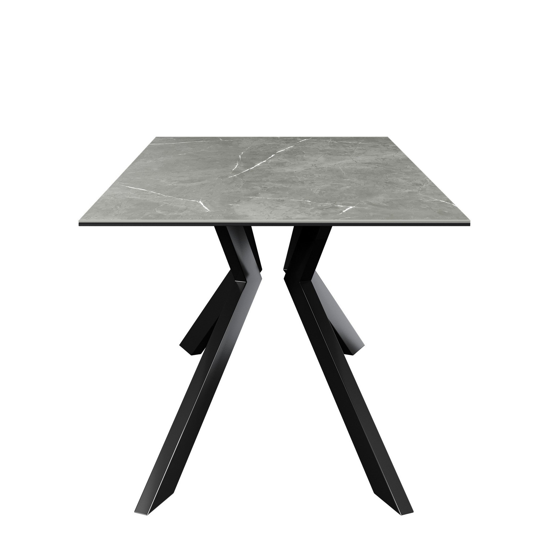 Azzaro 160cm Matte Grey Ceramic Fixed Dining Table