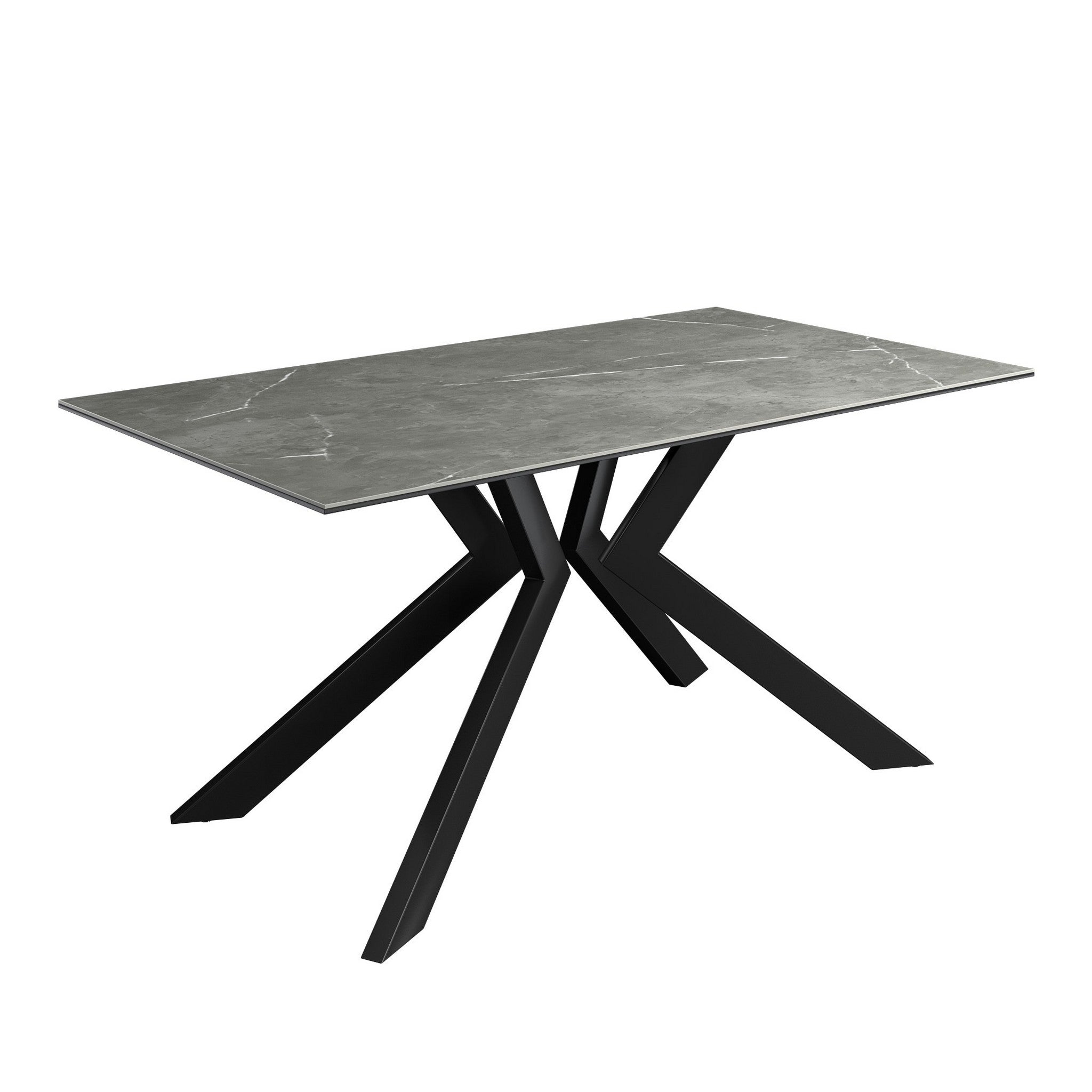 Azzaro 160cm Matte Grey Ceramic Fixed Dining Table
