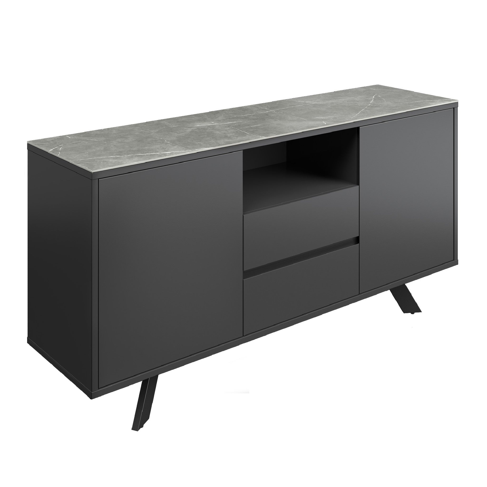 Azzaro Matte Grey Ceramic Sideboard