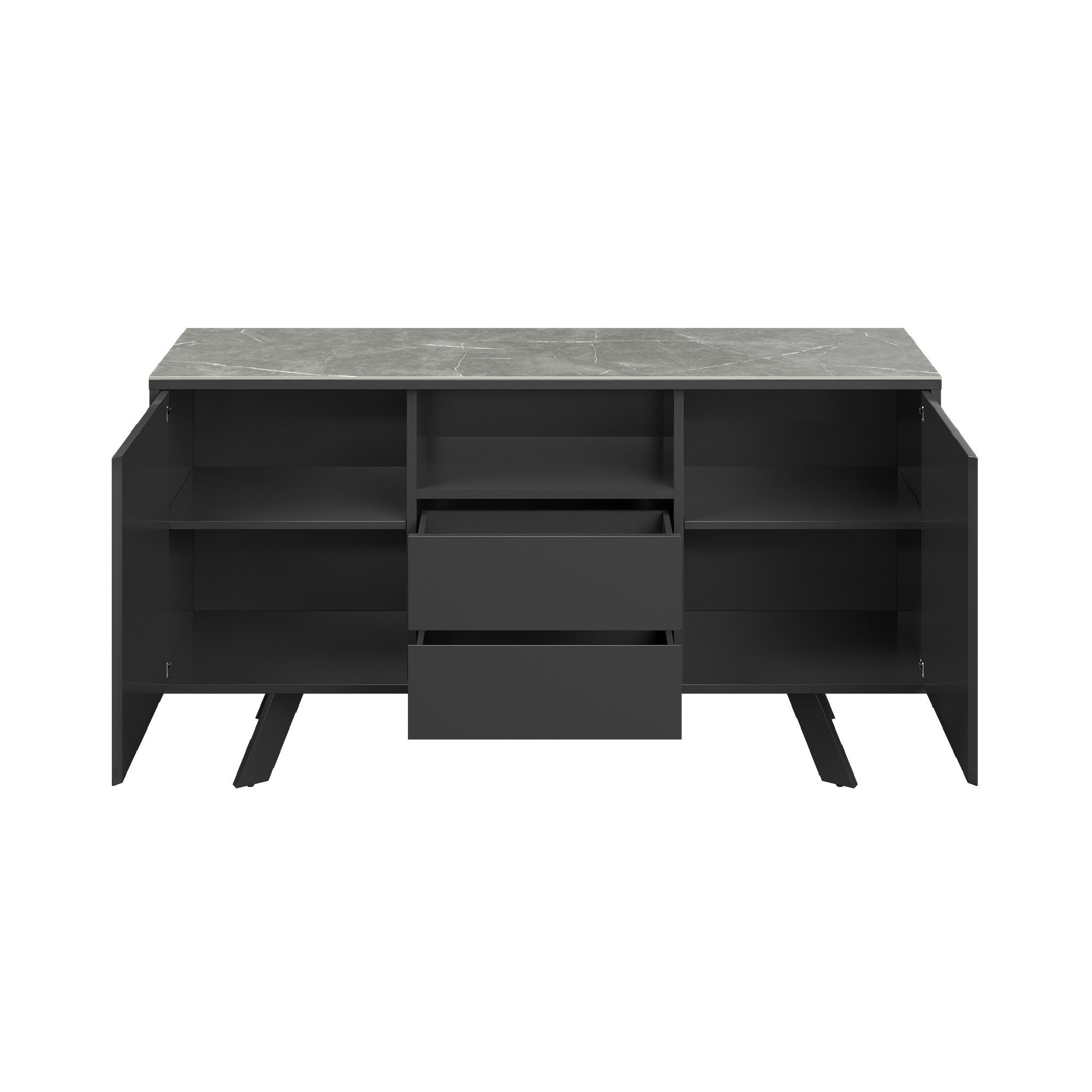 Azzaro Matte Grey Ceramic Sideboard