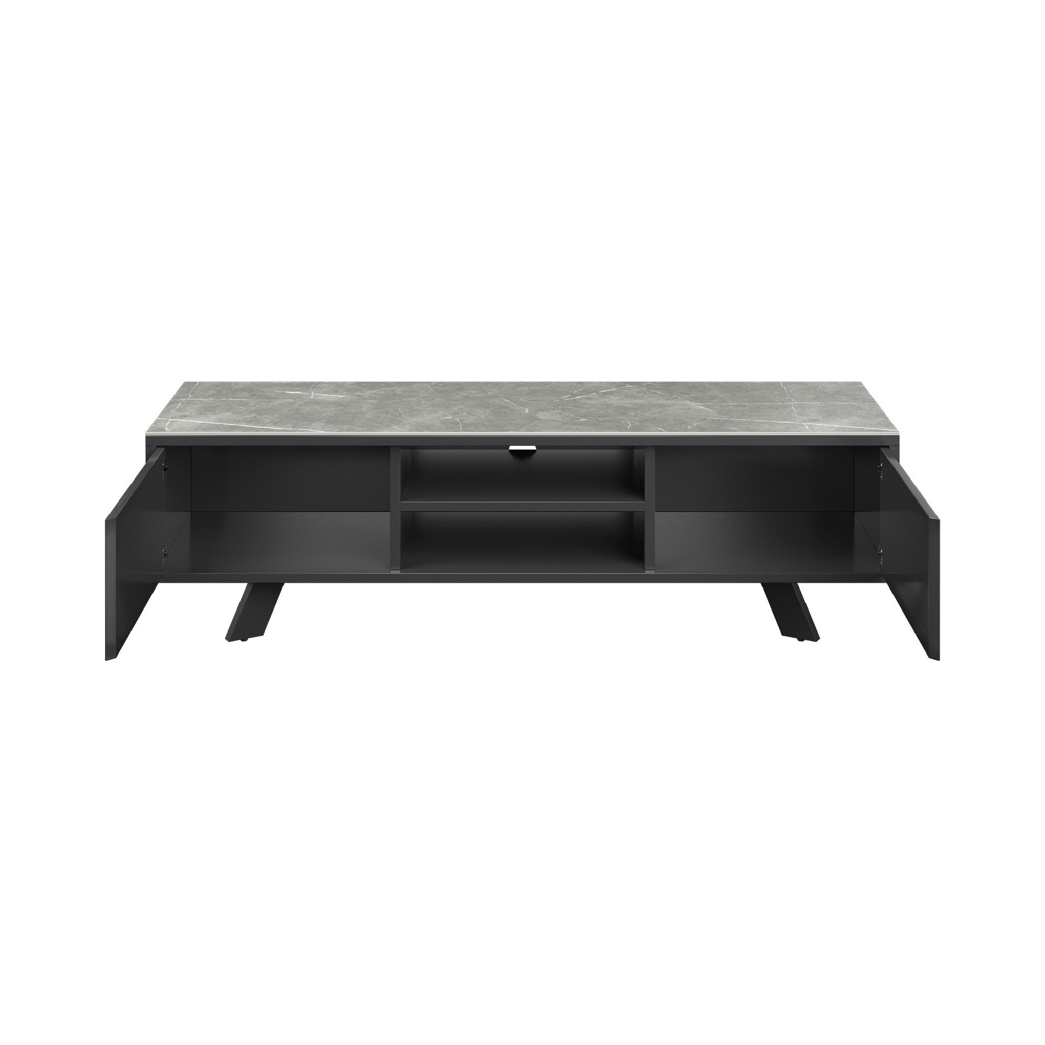 Azzaro Matte Grey Ceramic TV Unit