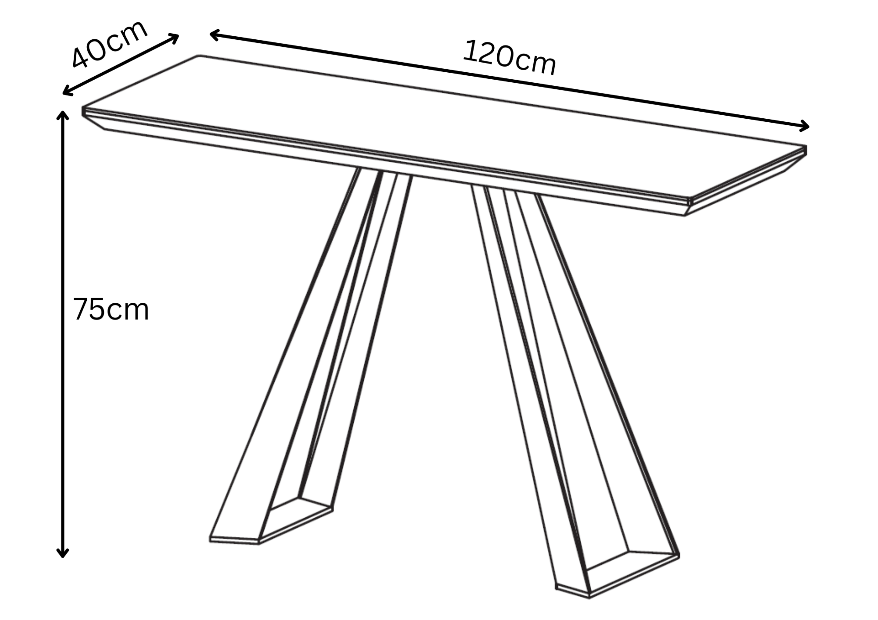 Lavante Grey Gloss Ceramic Console Table