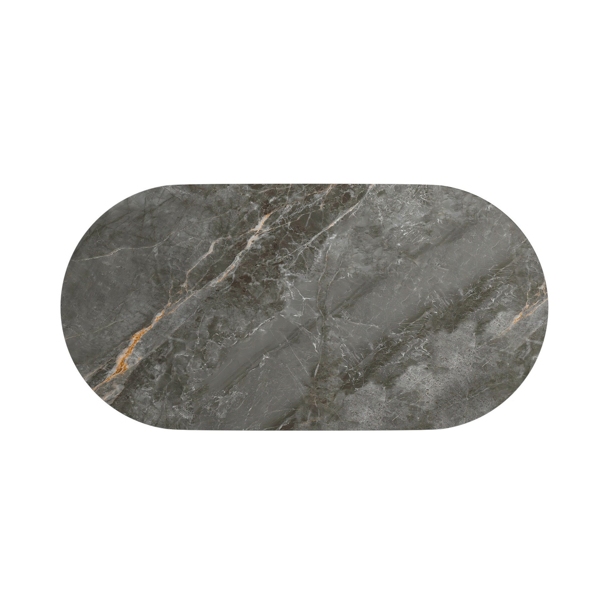 Cartier 180cm Oval Gloss Grey Ceramic Dining Table