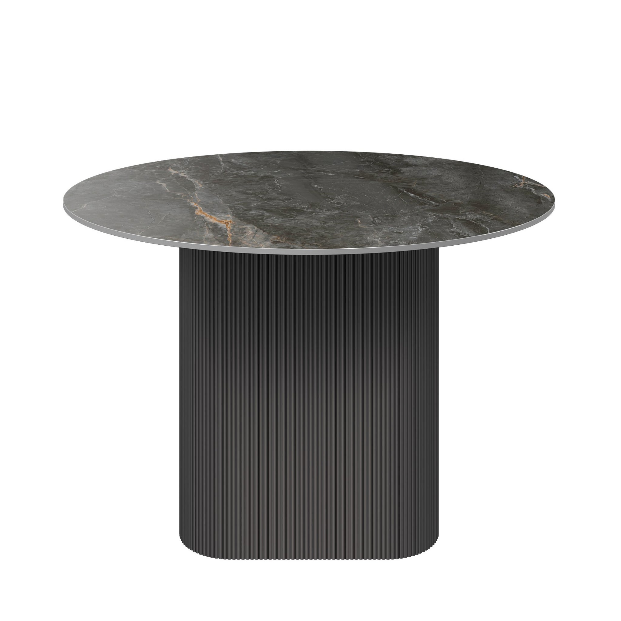 Cartier 120cm Round Gloss Grey Ceramic Dining Table