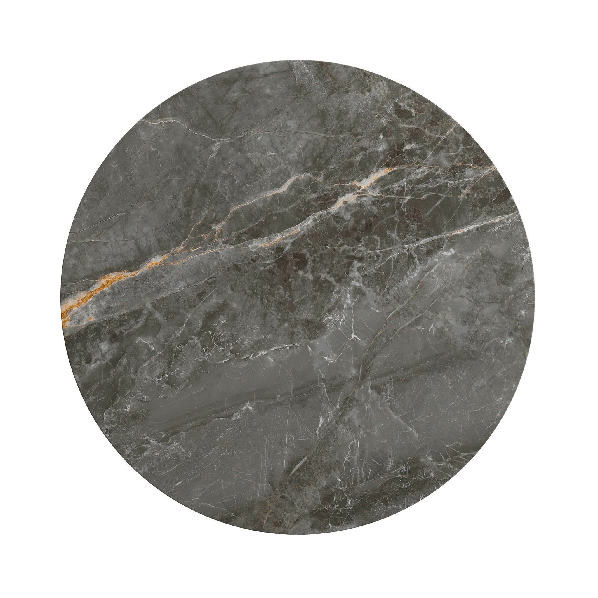 Cartier 80cm Round Gloss Grey Ceramic Dining Table