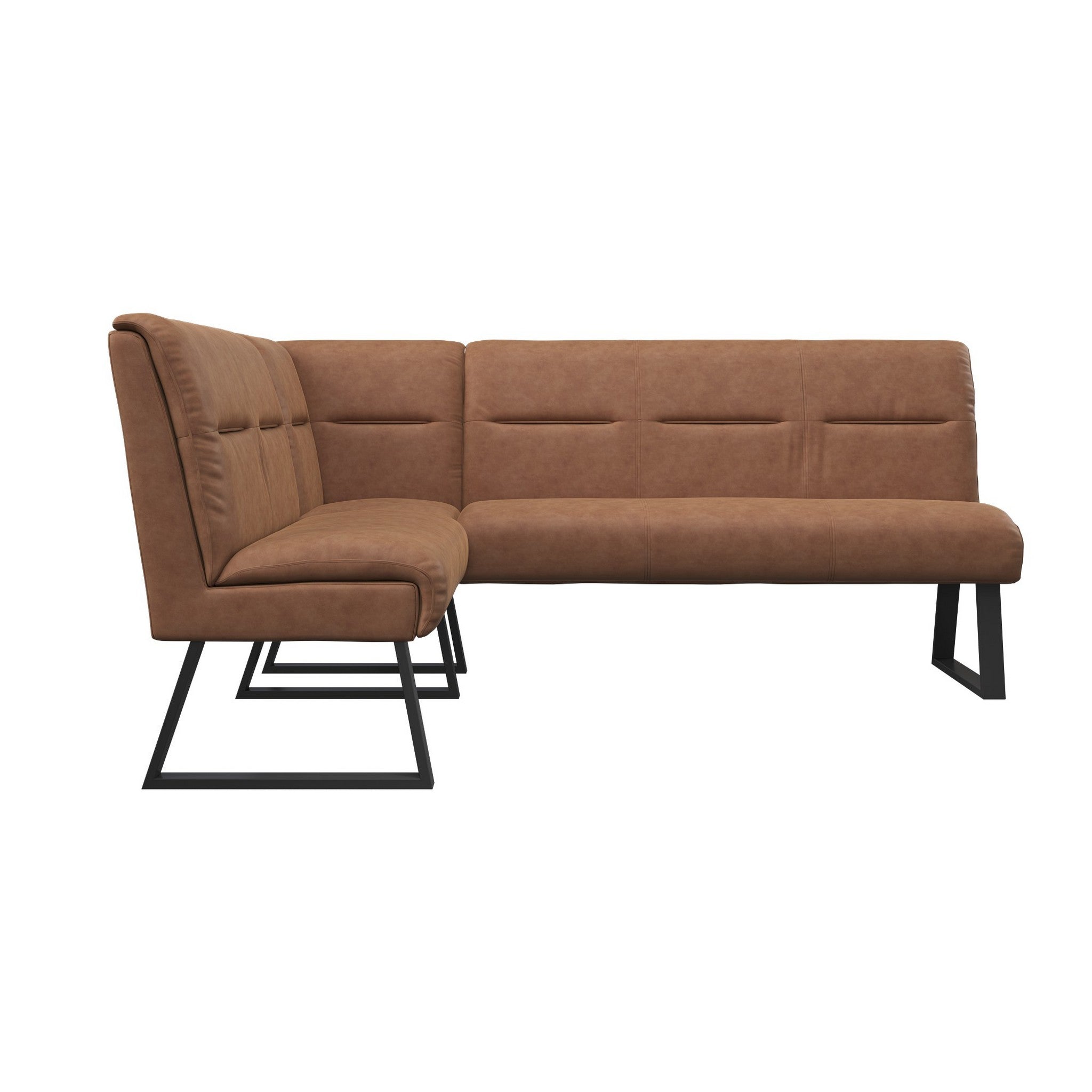 Cerutti Faux Leather Corner Bench