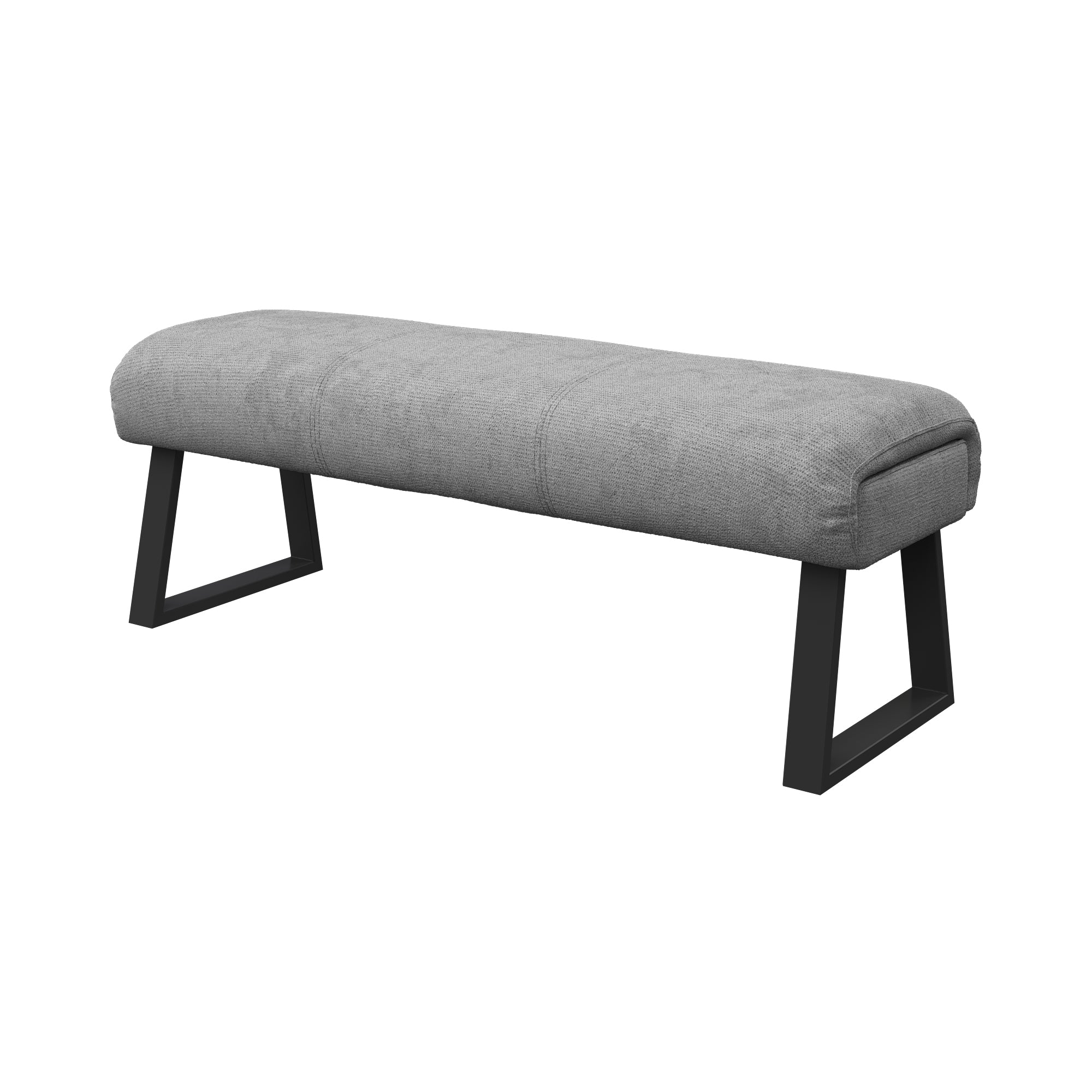 Cerutti Grey Fabric Backless Bench