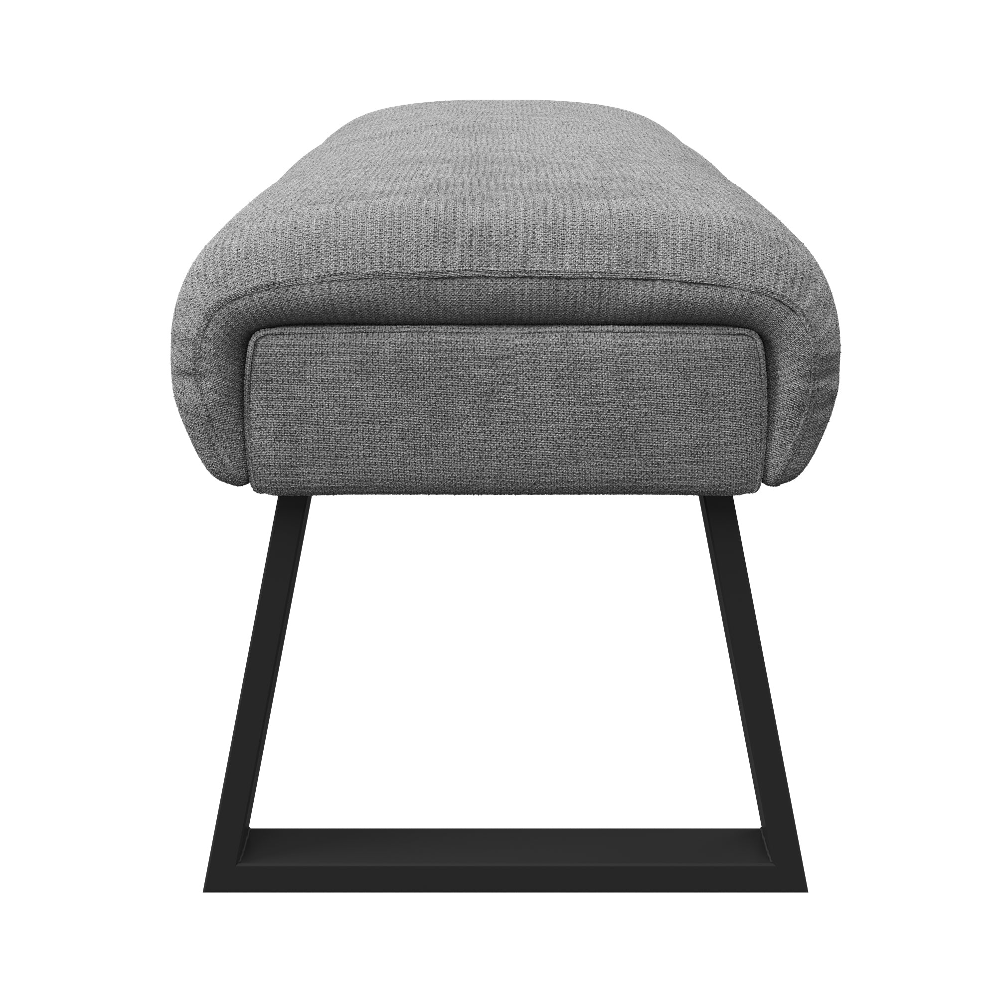 Cerutti Grey Fabric Backless Bench