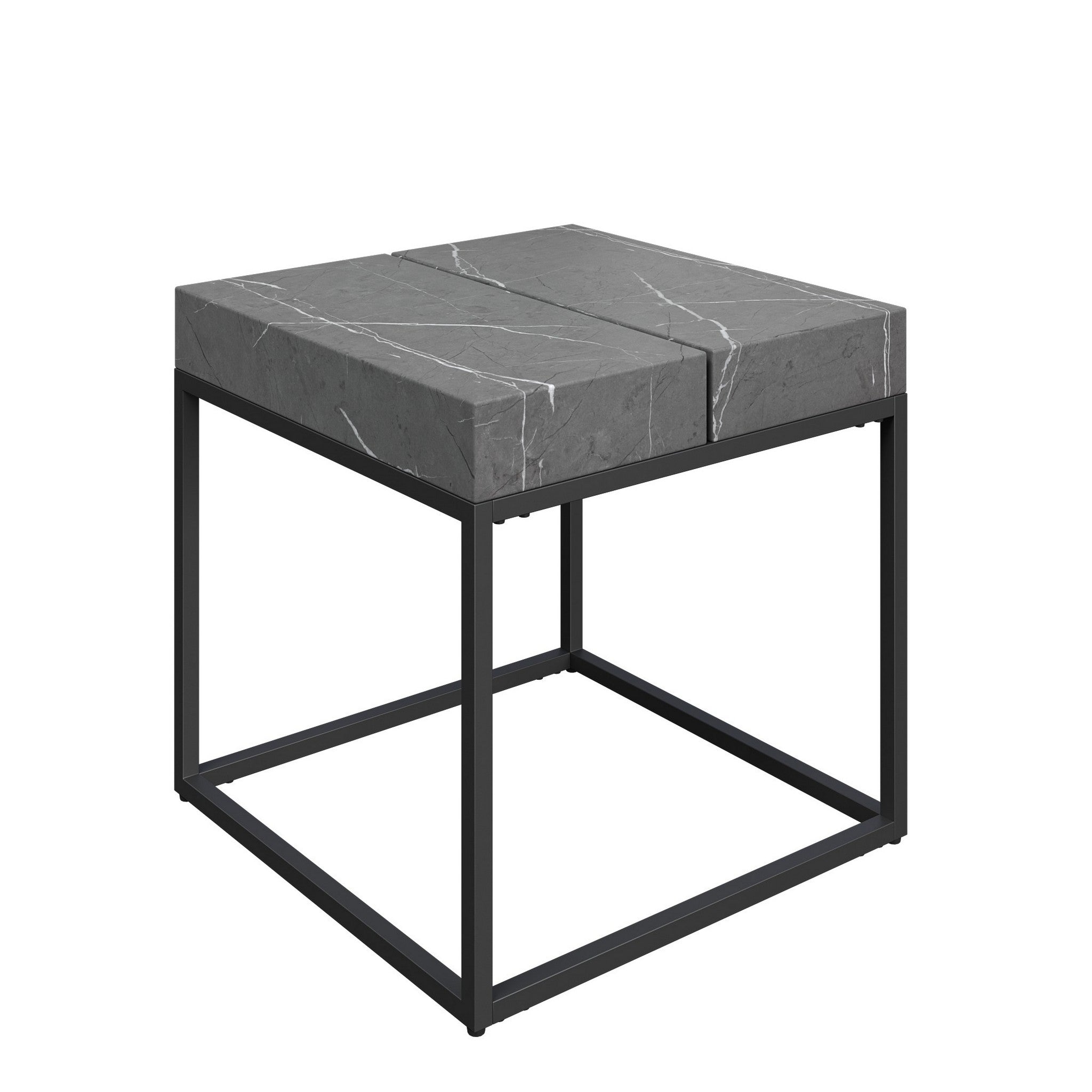 Delma Grey Marble Effect Side Table