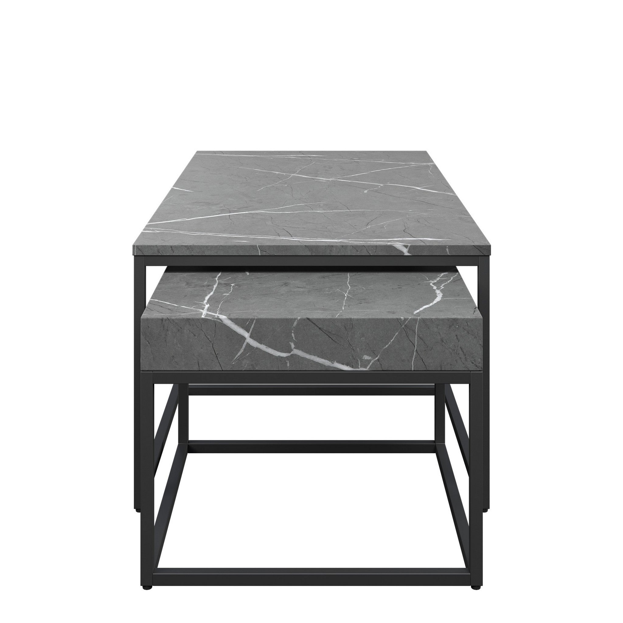 Delma Grand Grey Marble Effect Coffee Table Set