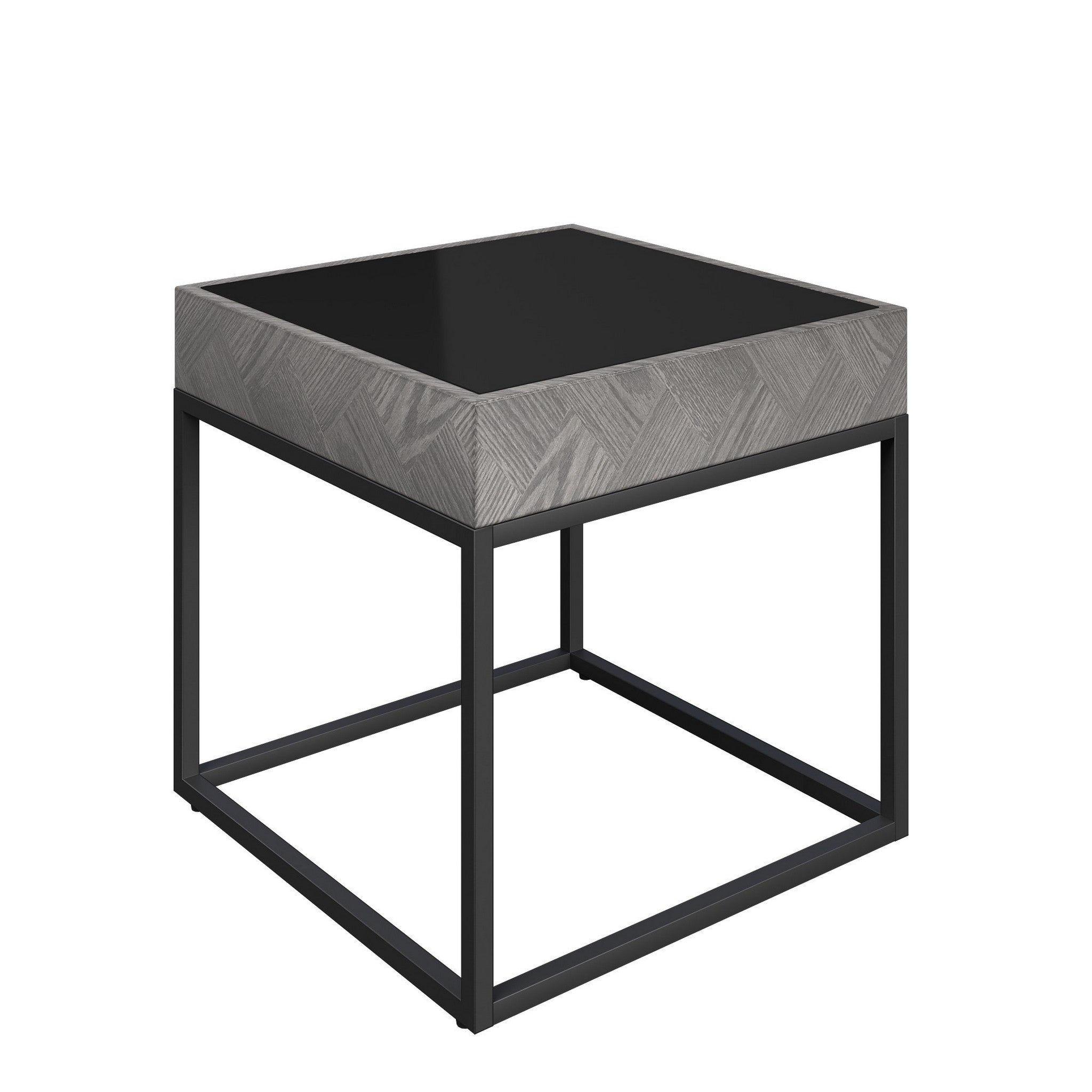 Ebony Black Glass Side Table