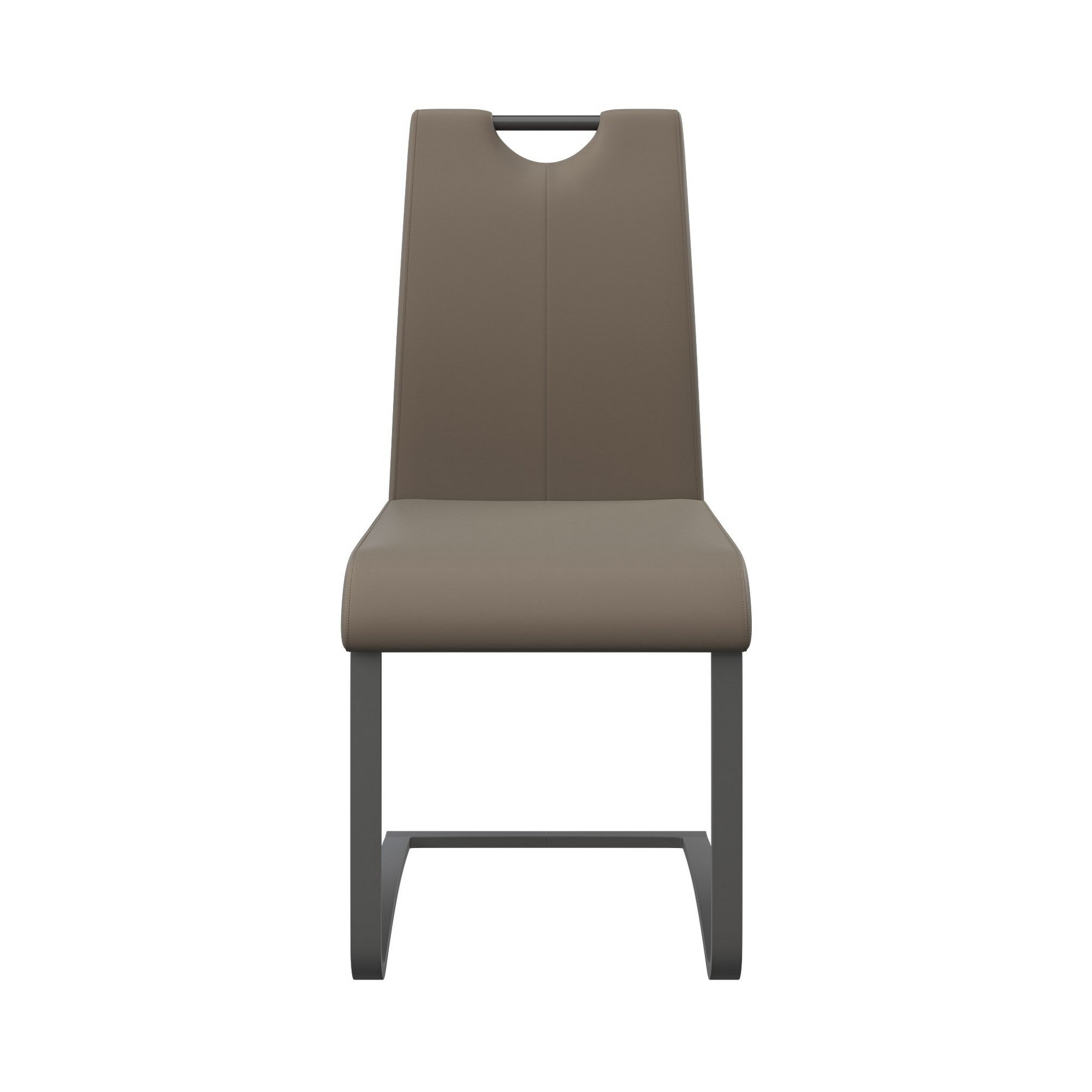 Gabi Faux Leather Dining Chair With Grey Frame