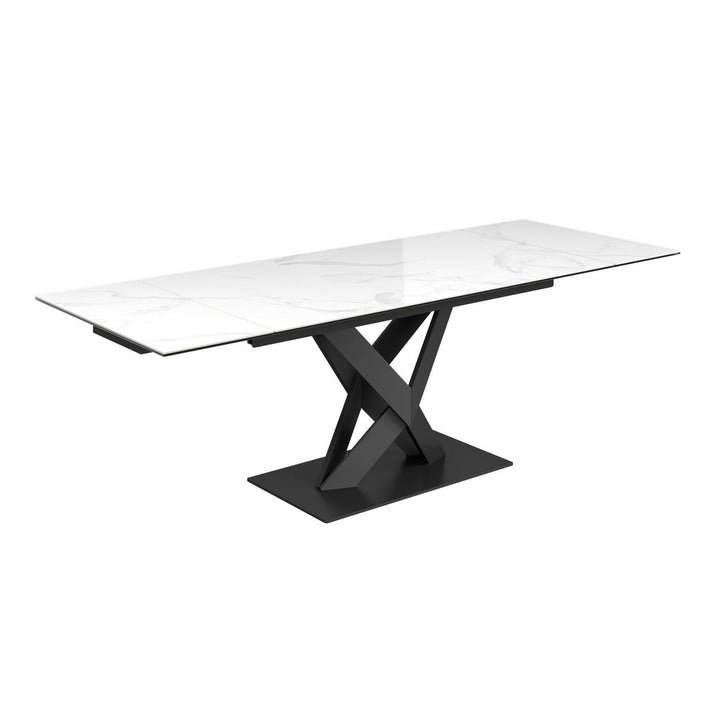Kenzo 160-240cm Gloss White Ceramic Pull-out Extending Dining Table