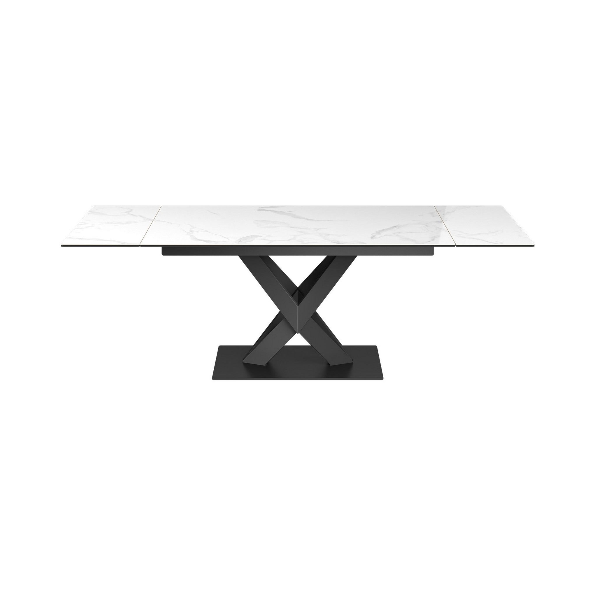 Kenzo 160-240cm Gloss White Ceramic Pull-out Extending Dining Table ...