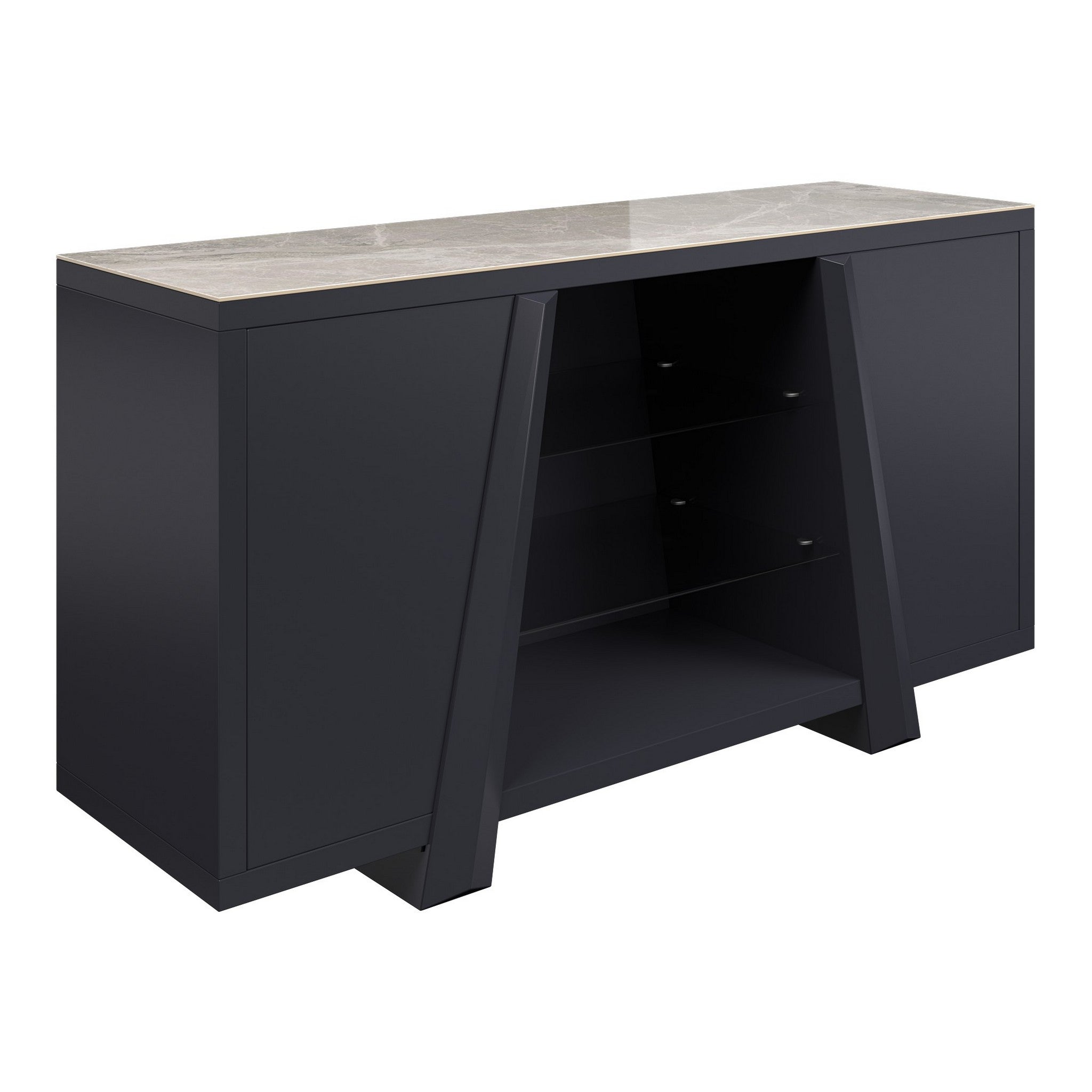Lavante Grey Gloss Ceramic Sideboard