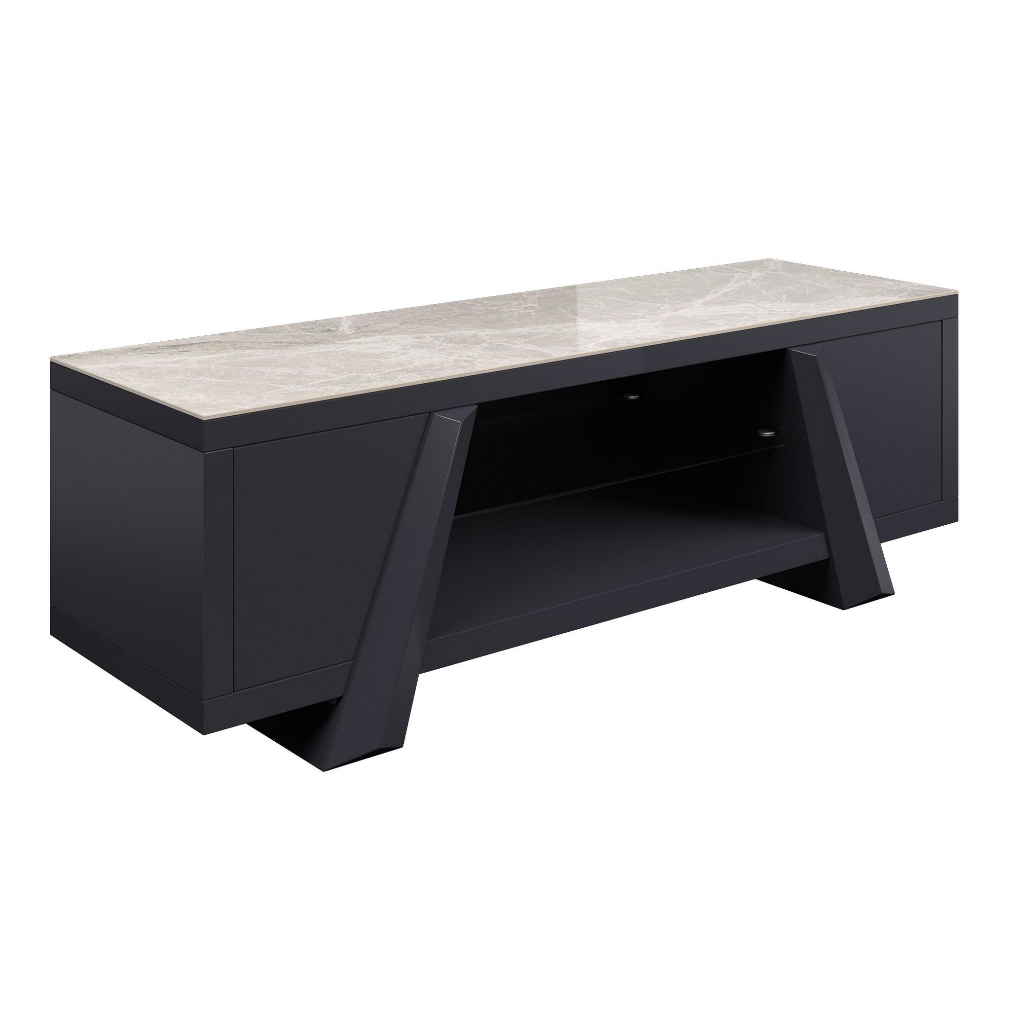 Lavante Grey Gloss Ceramic TV Unit