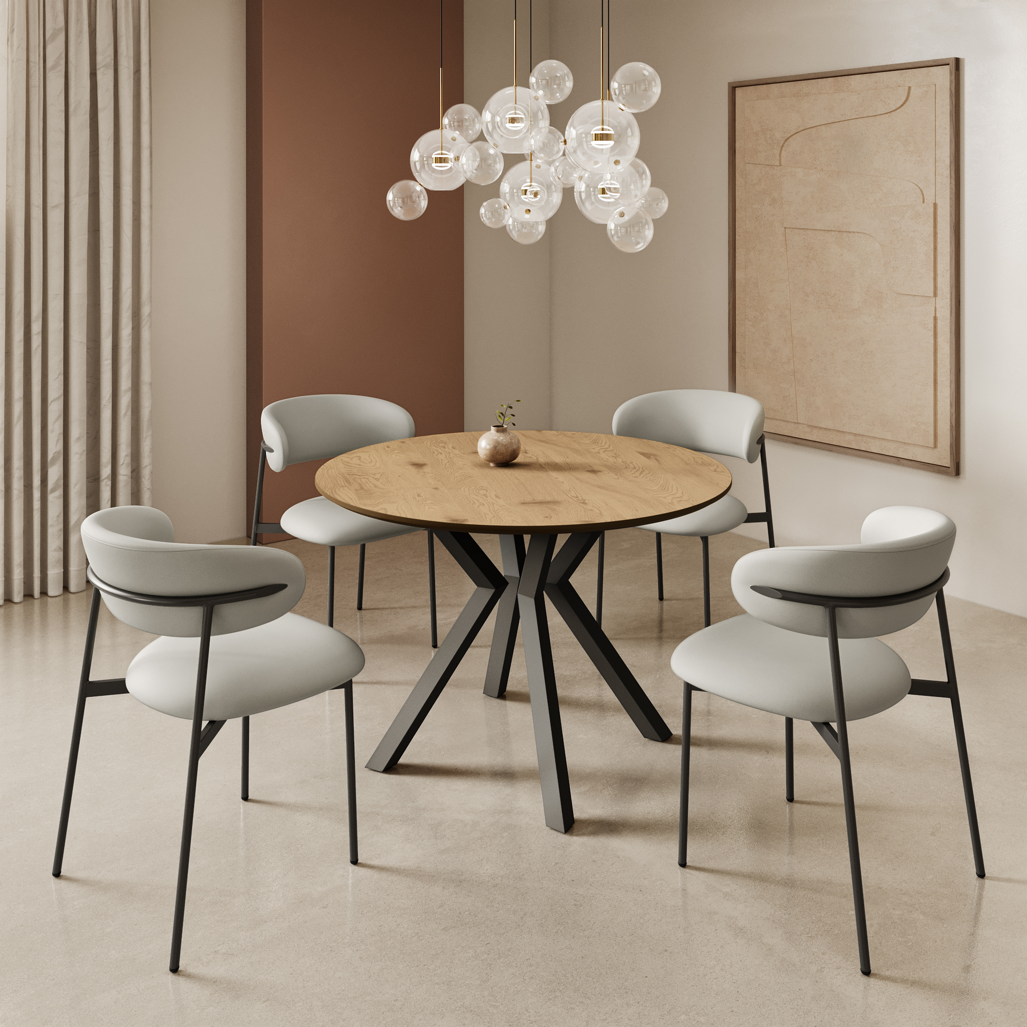 Lorenzo 110cm Ceramic Look Dining Table