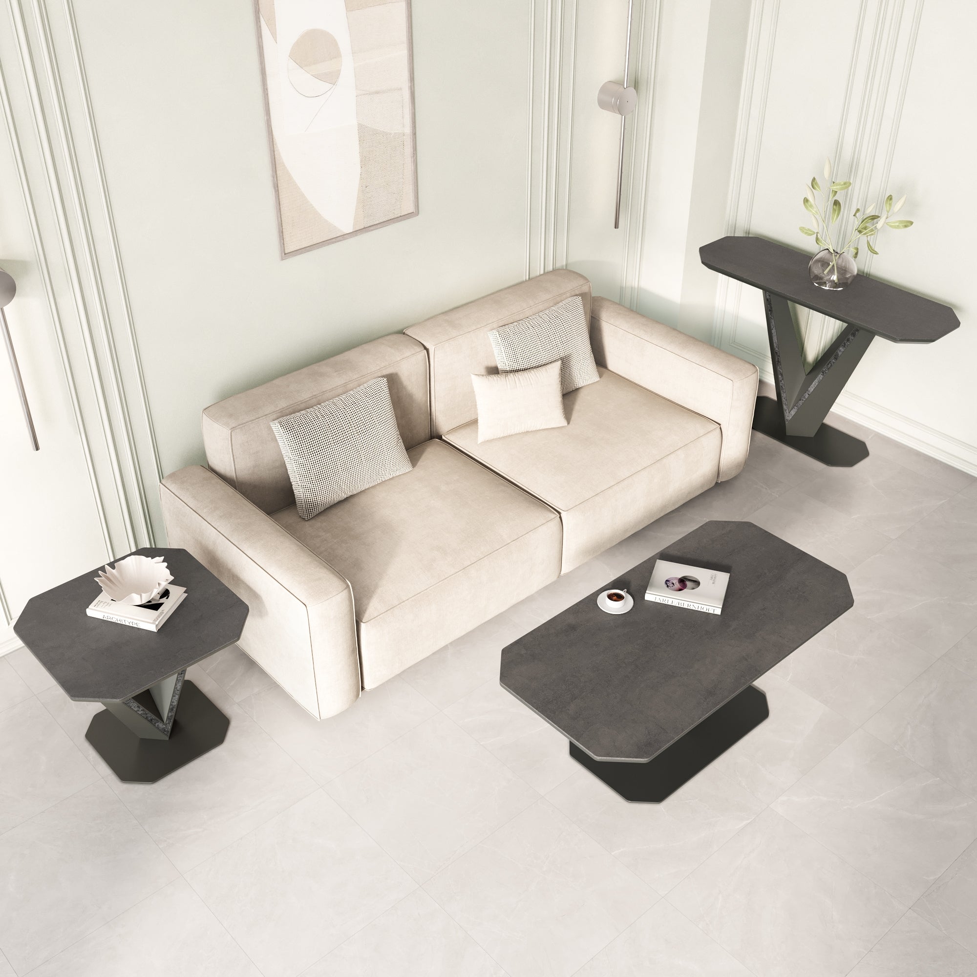 Bellagio Grey Ceramic Coffee Table
